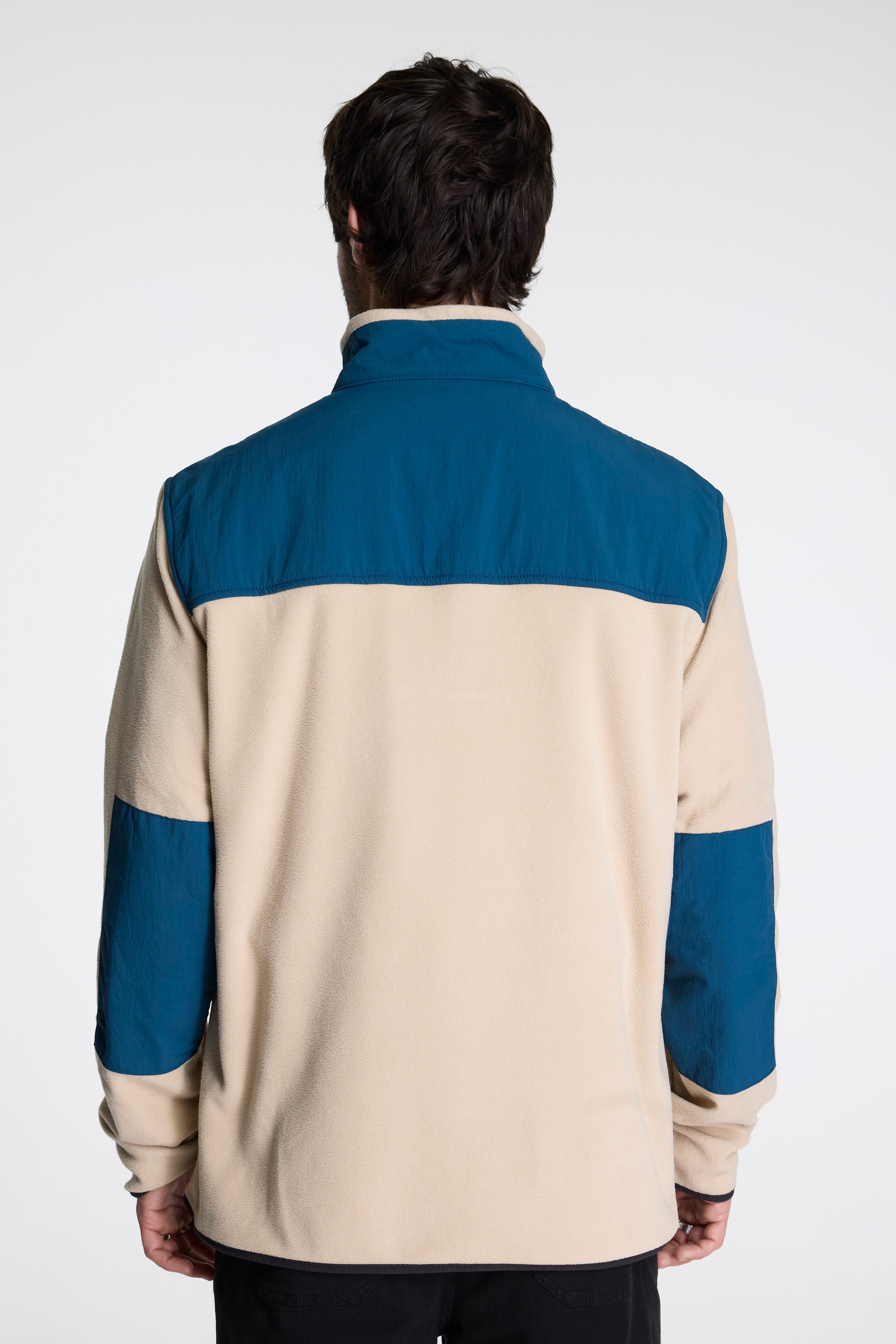Vista 1/4 Zip Lightweight Fleece Mens Oatmeal/Pond Blue