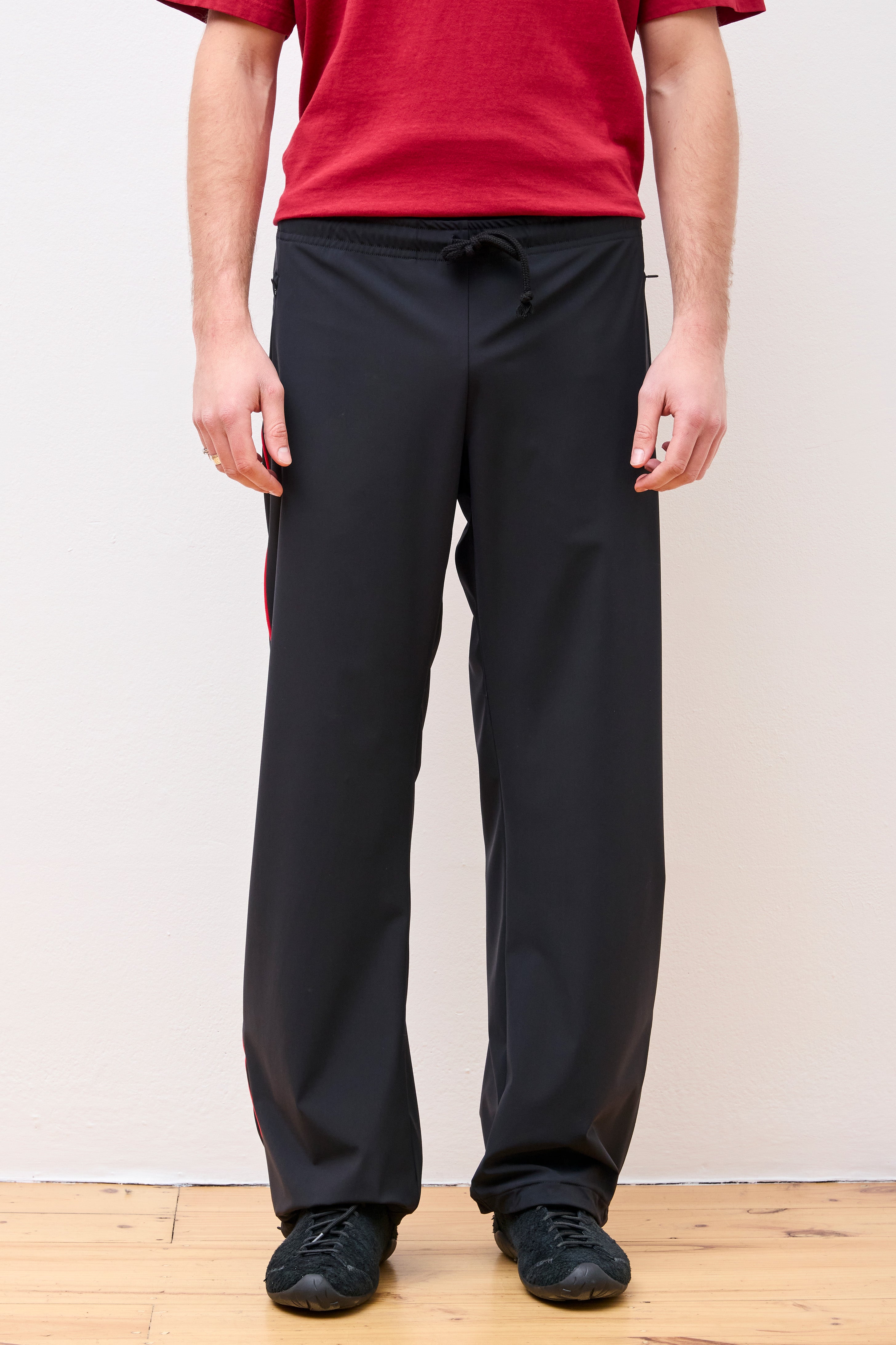 Wide Leg Track Pants Black