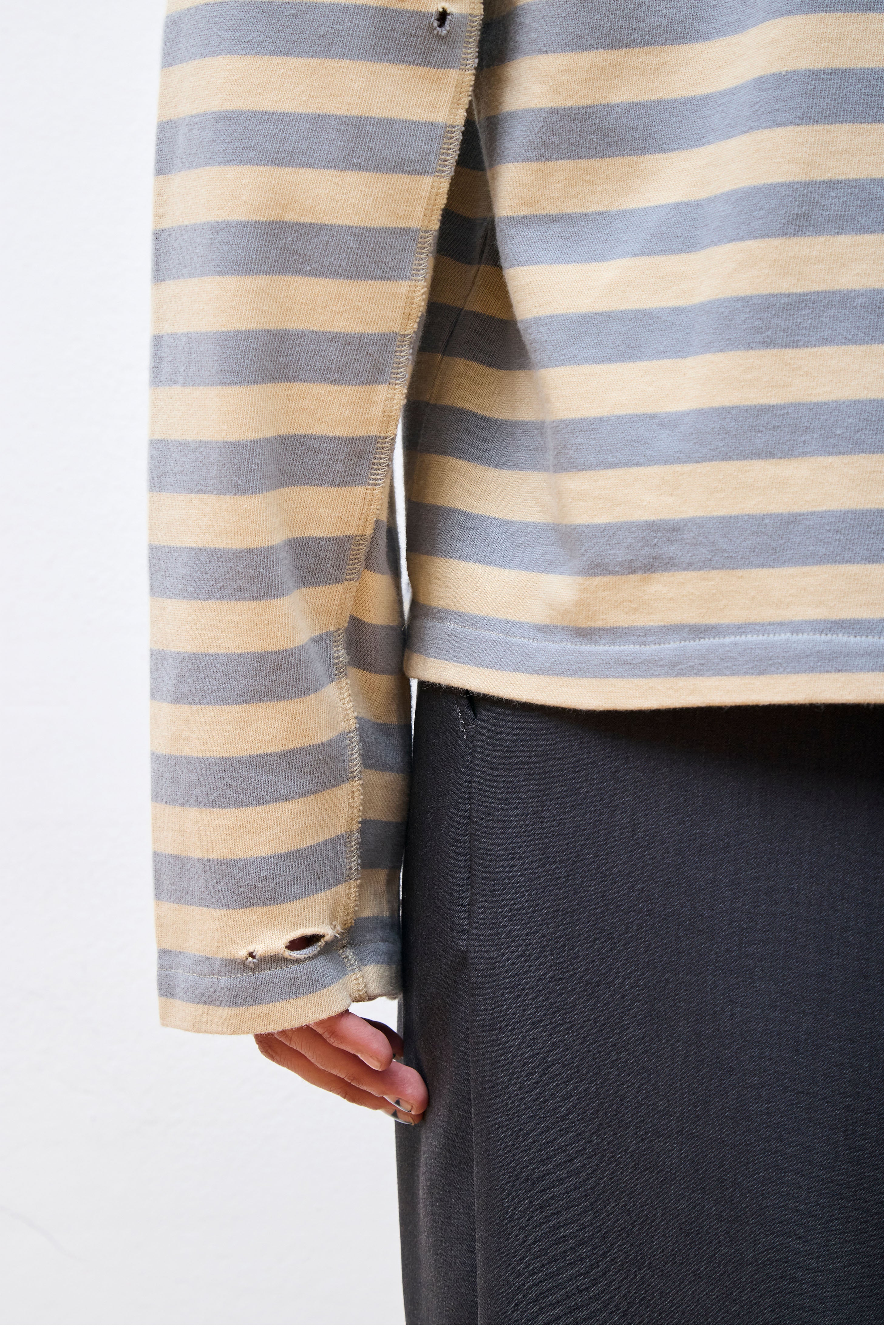 Wide Stripe Sweater Greige