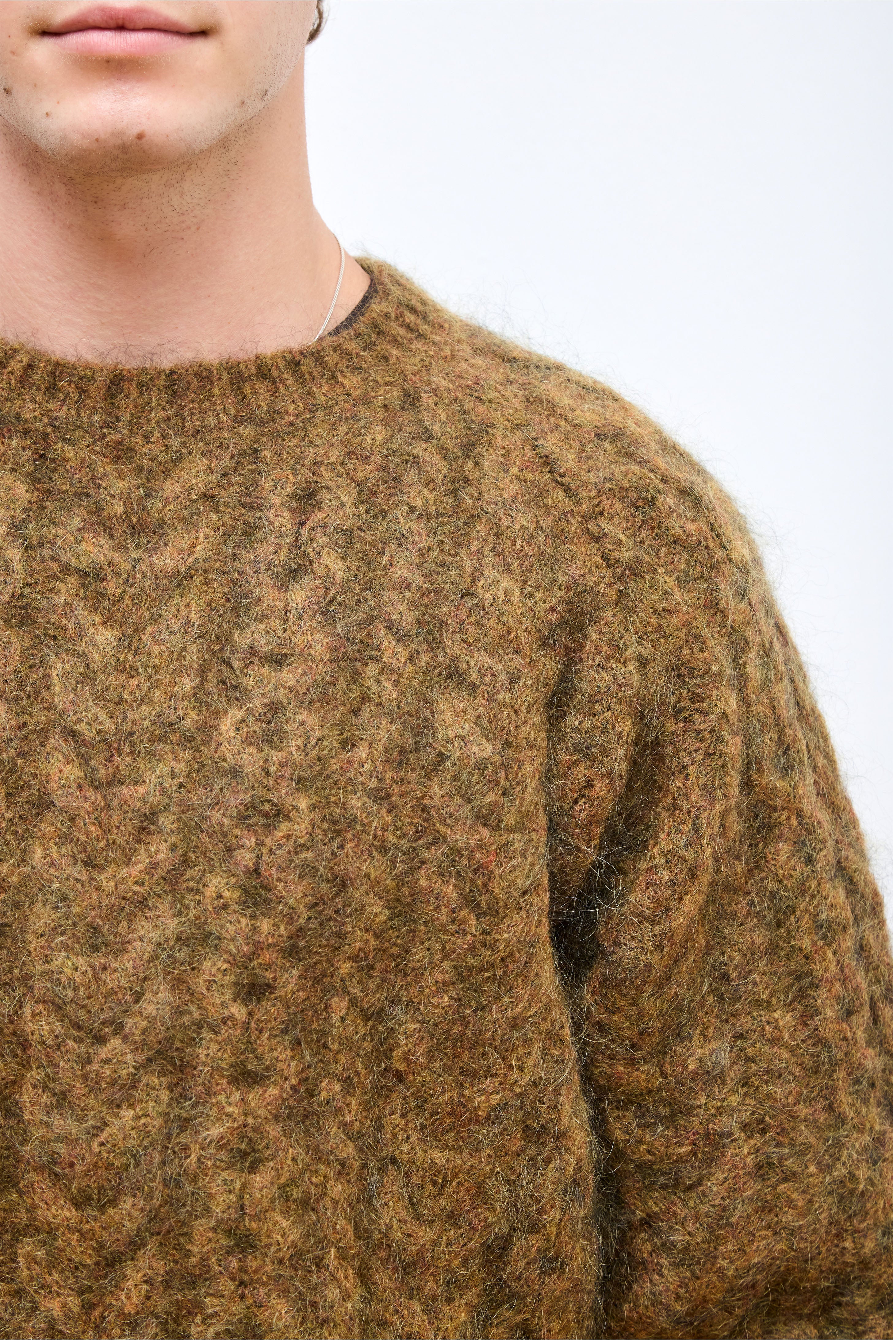 Worker Aran Sweater Brown