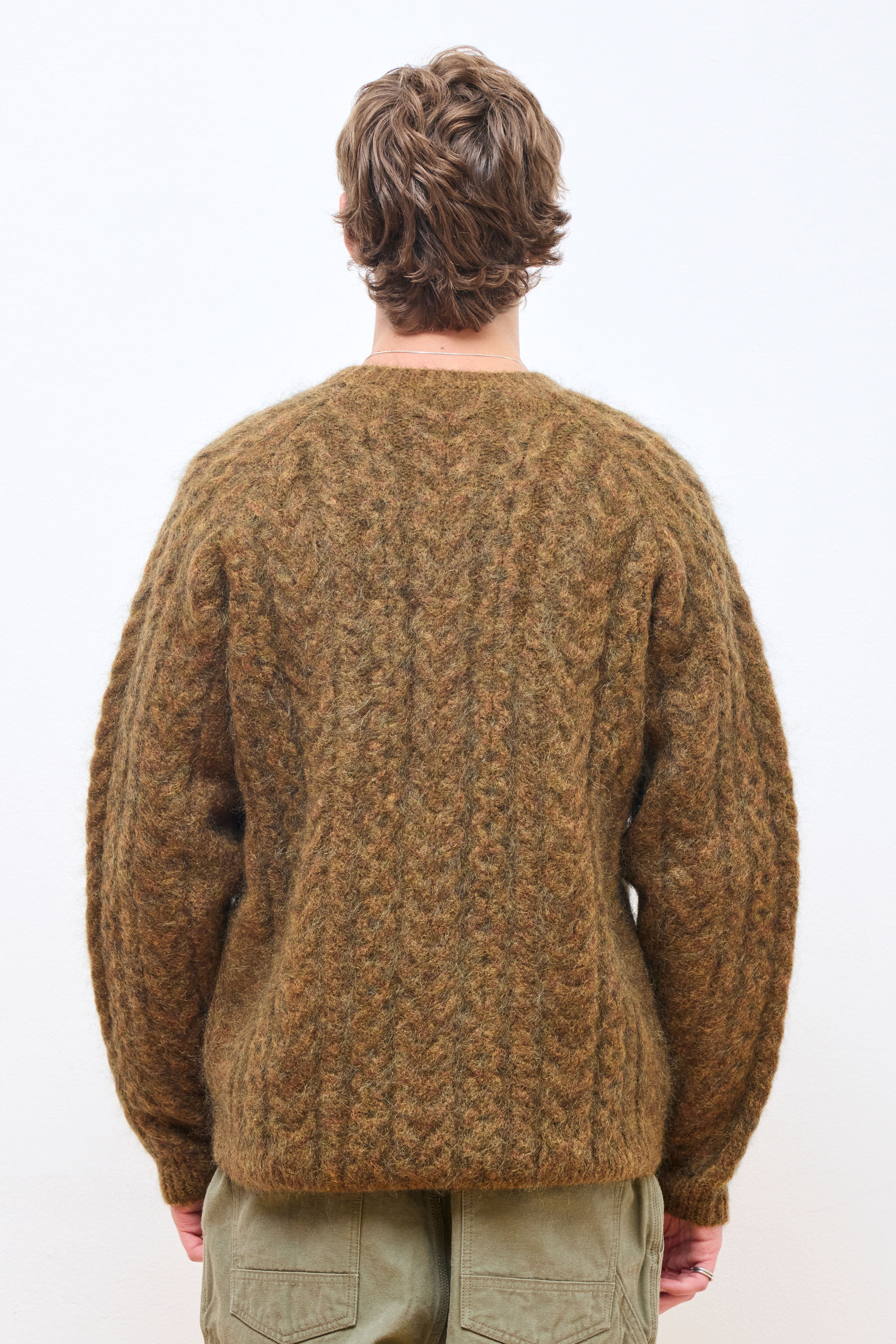 Worker Aran Sweater Brown