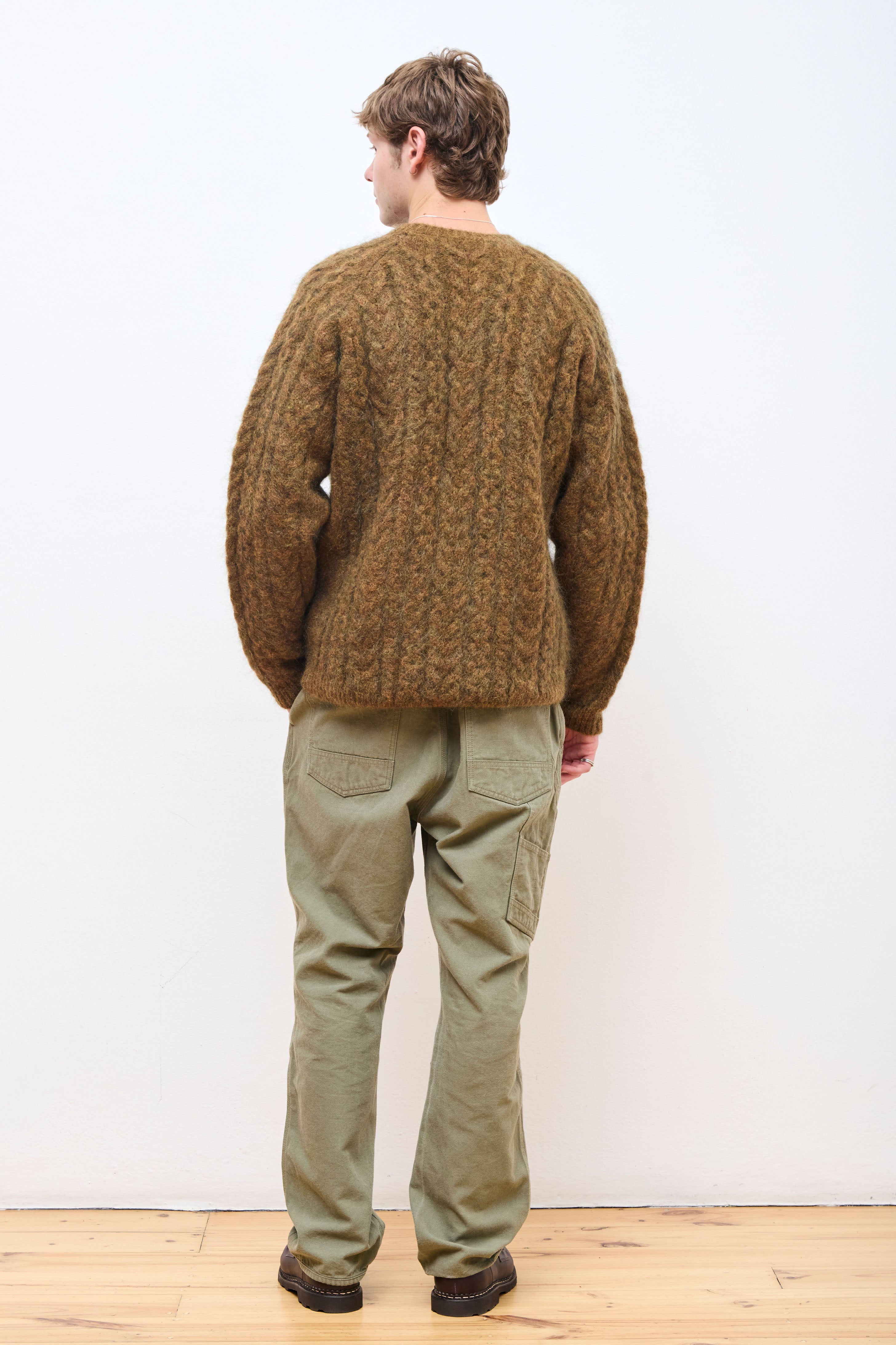 Worker Aran Sweater Brown