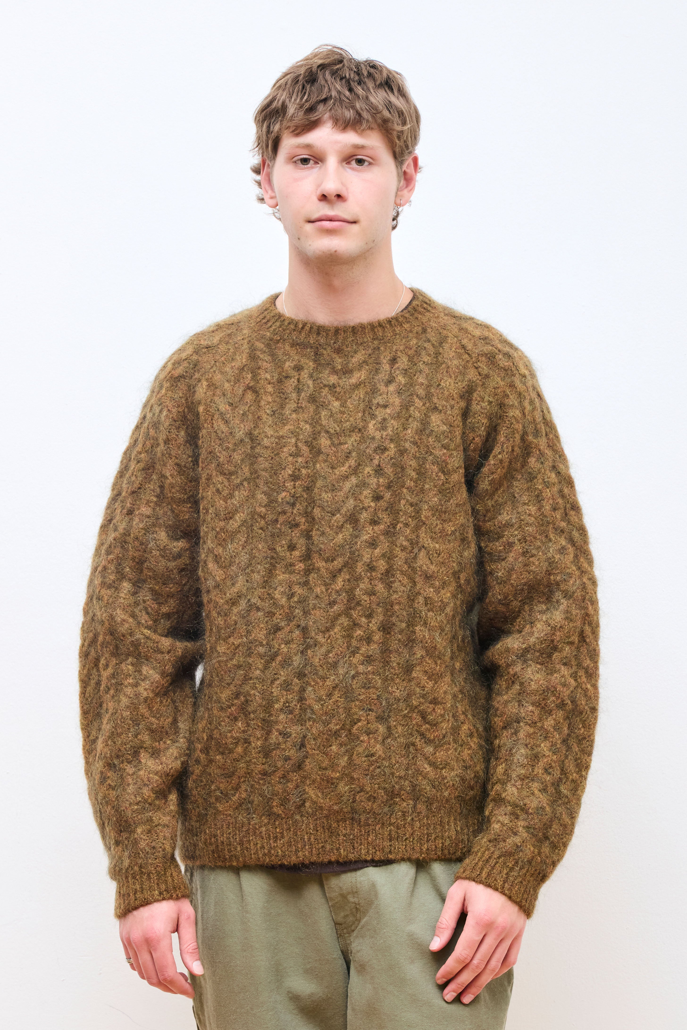 Worker Aran Sweater Brown