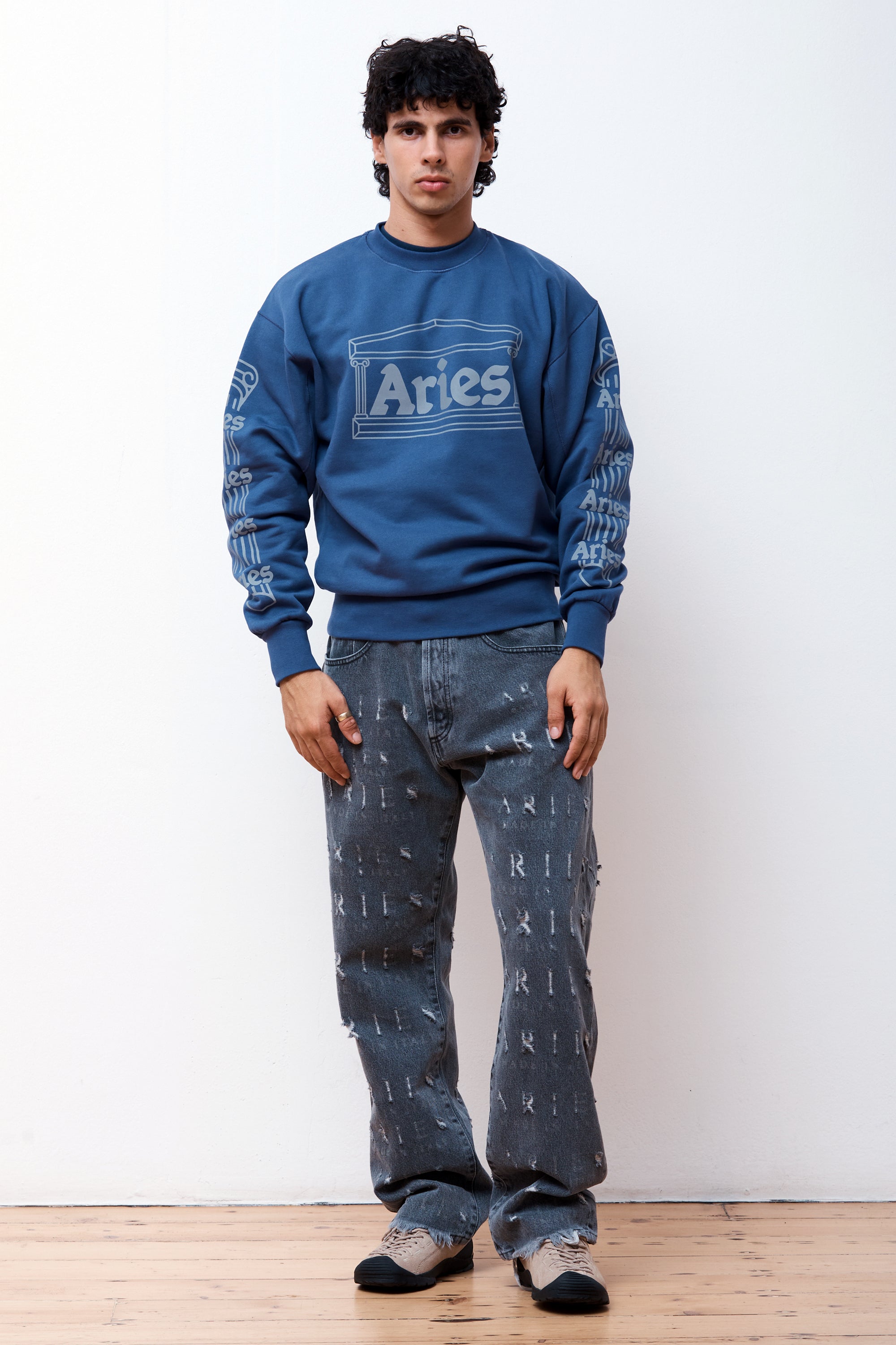 Reflective Column Sweatshirt Navy