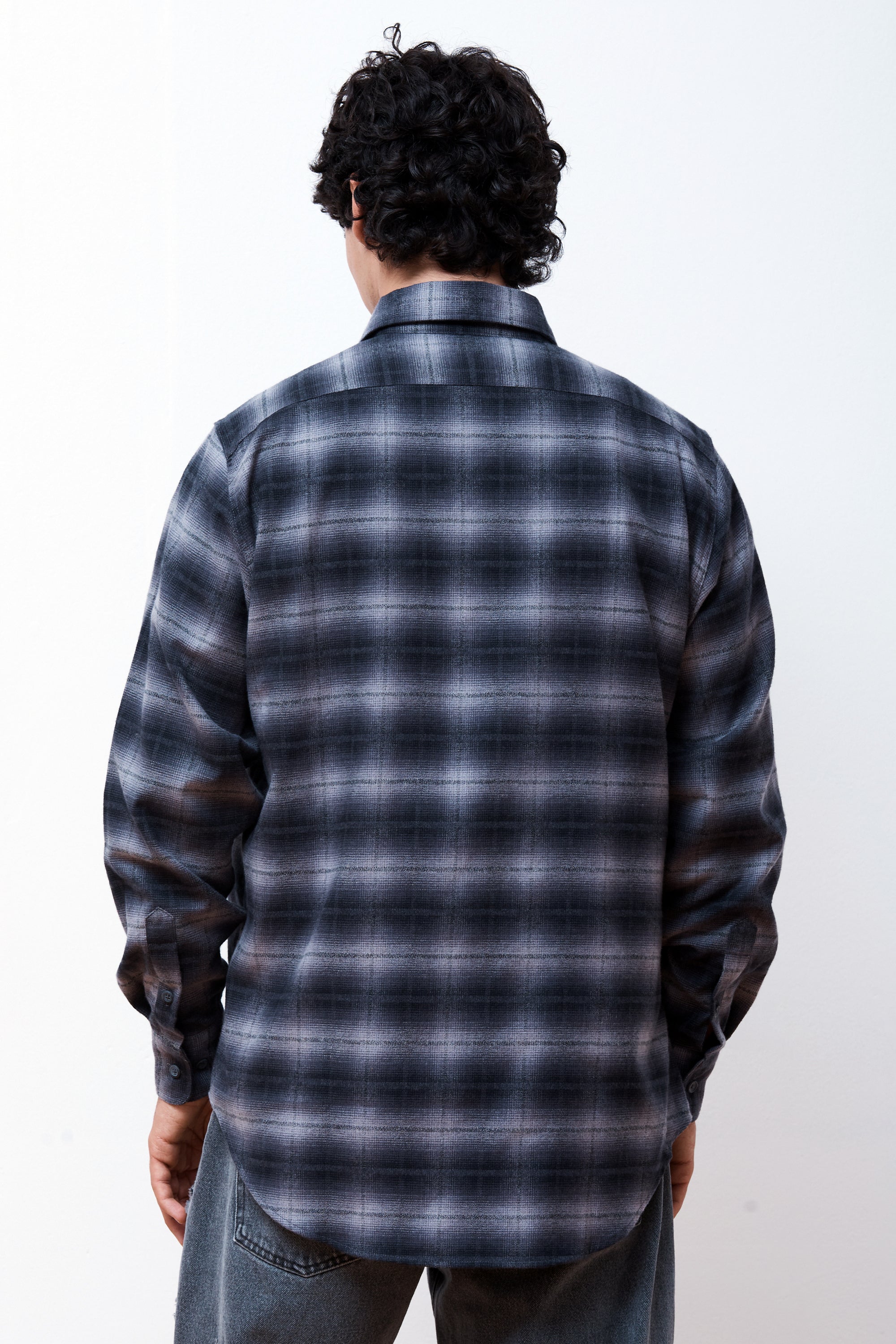 Plaid Flannel Shirt Black