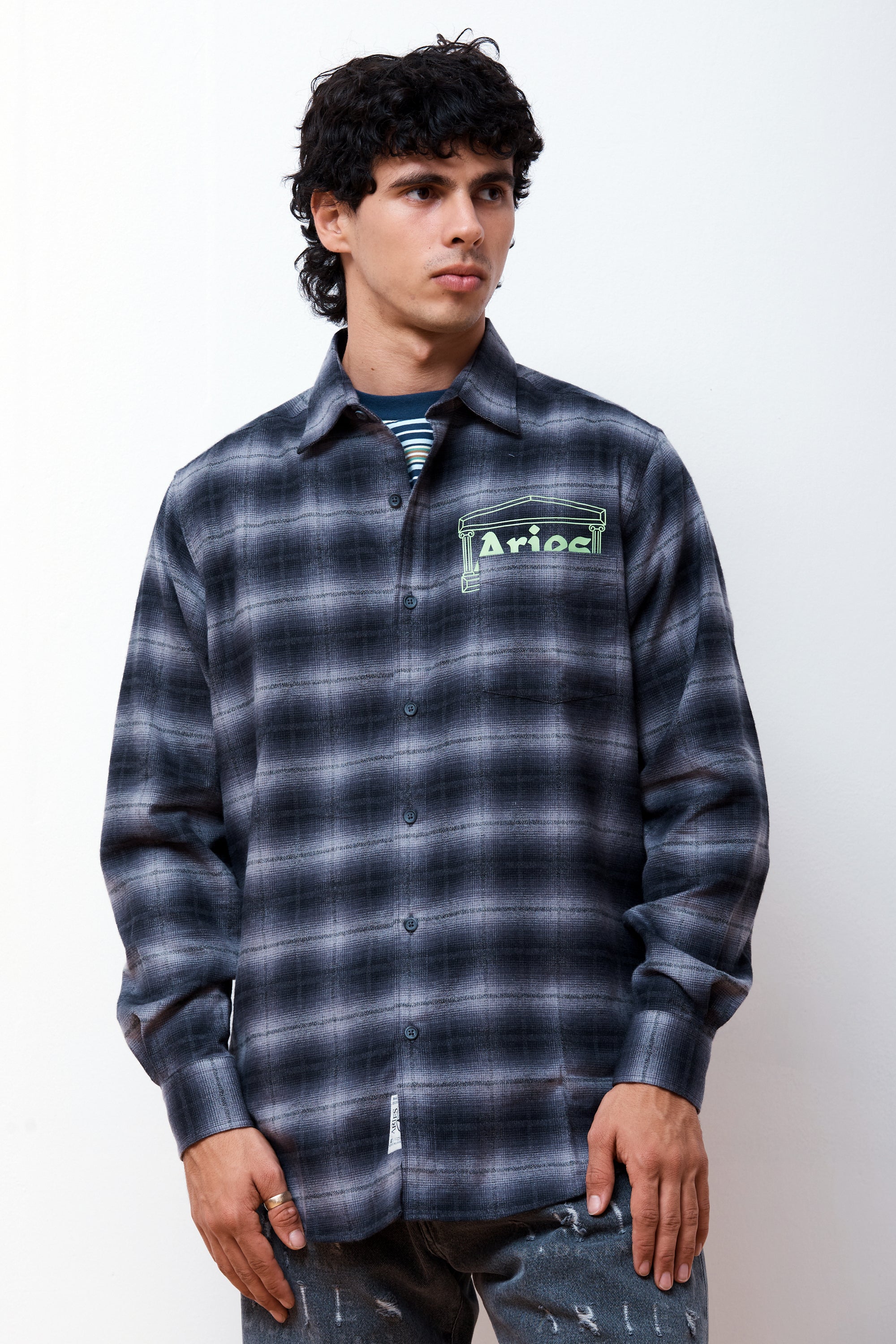 Plaid Flannel Shirt Black