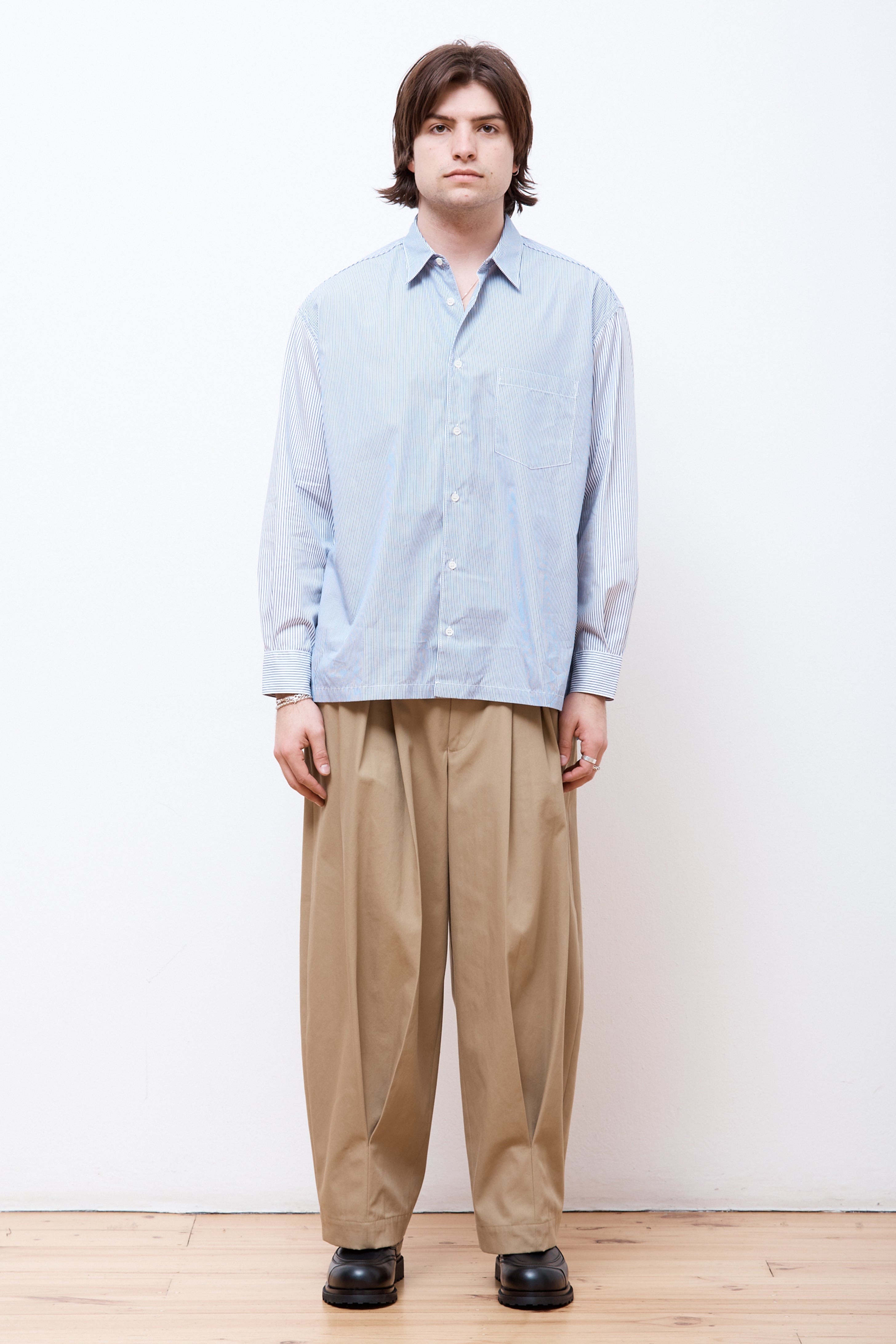 Irregular Striped Shirt Navy/White