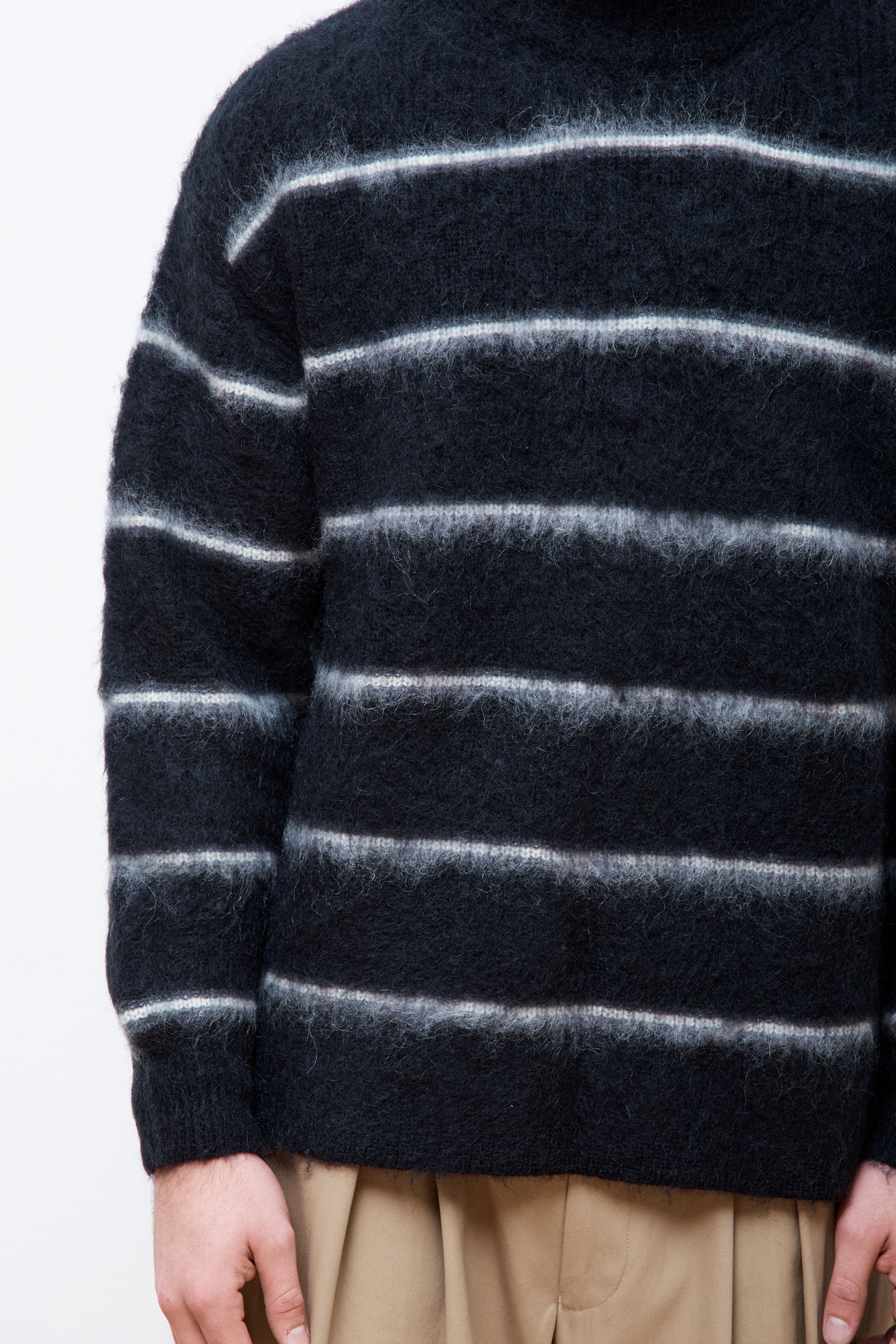 Striped Mohair Sweater Black