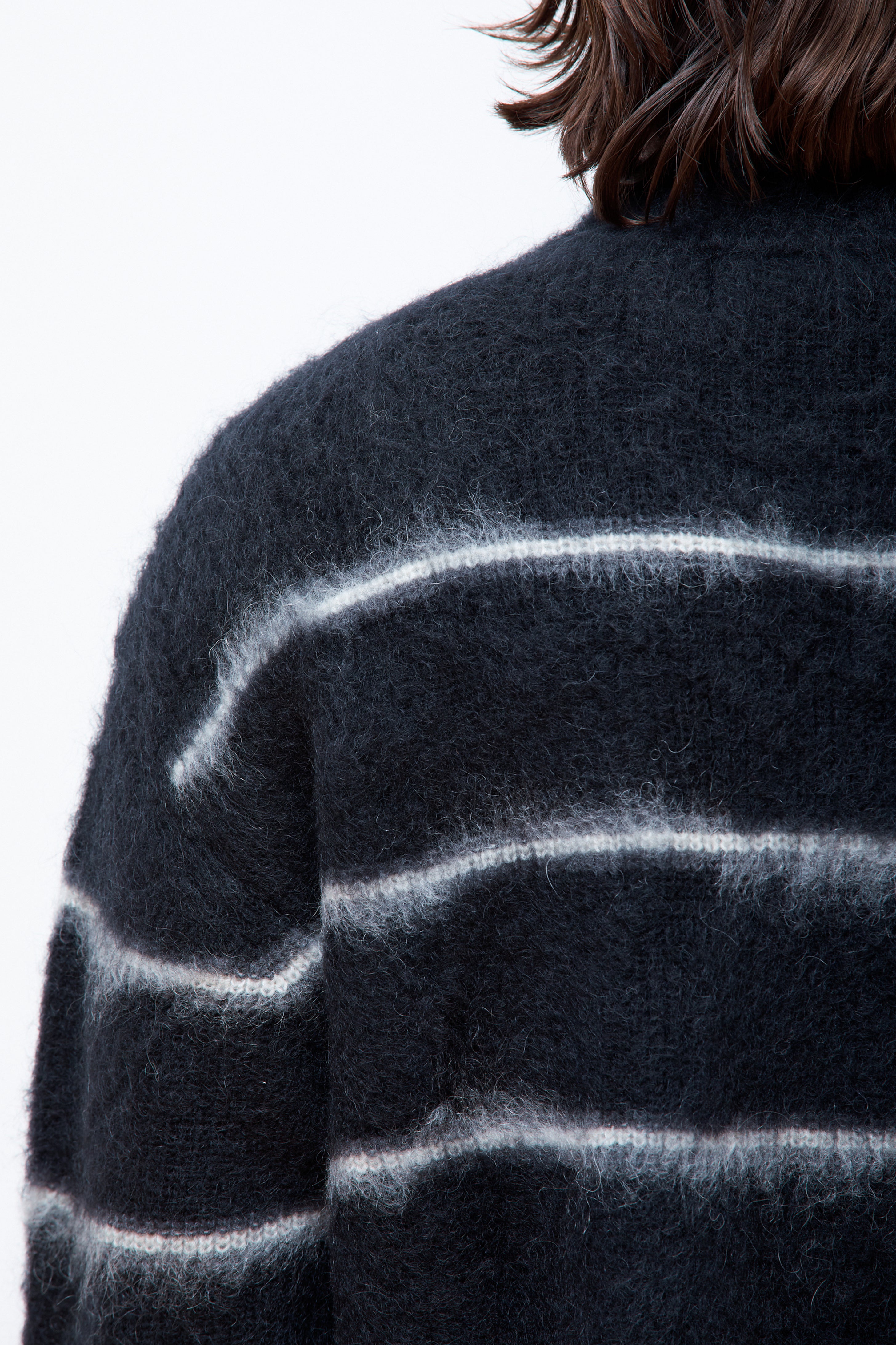 Striped Mohair Sweater Black