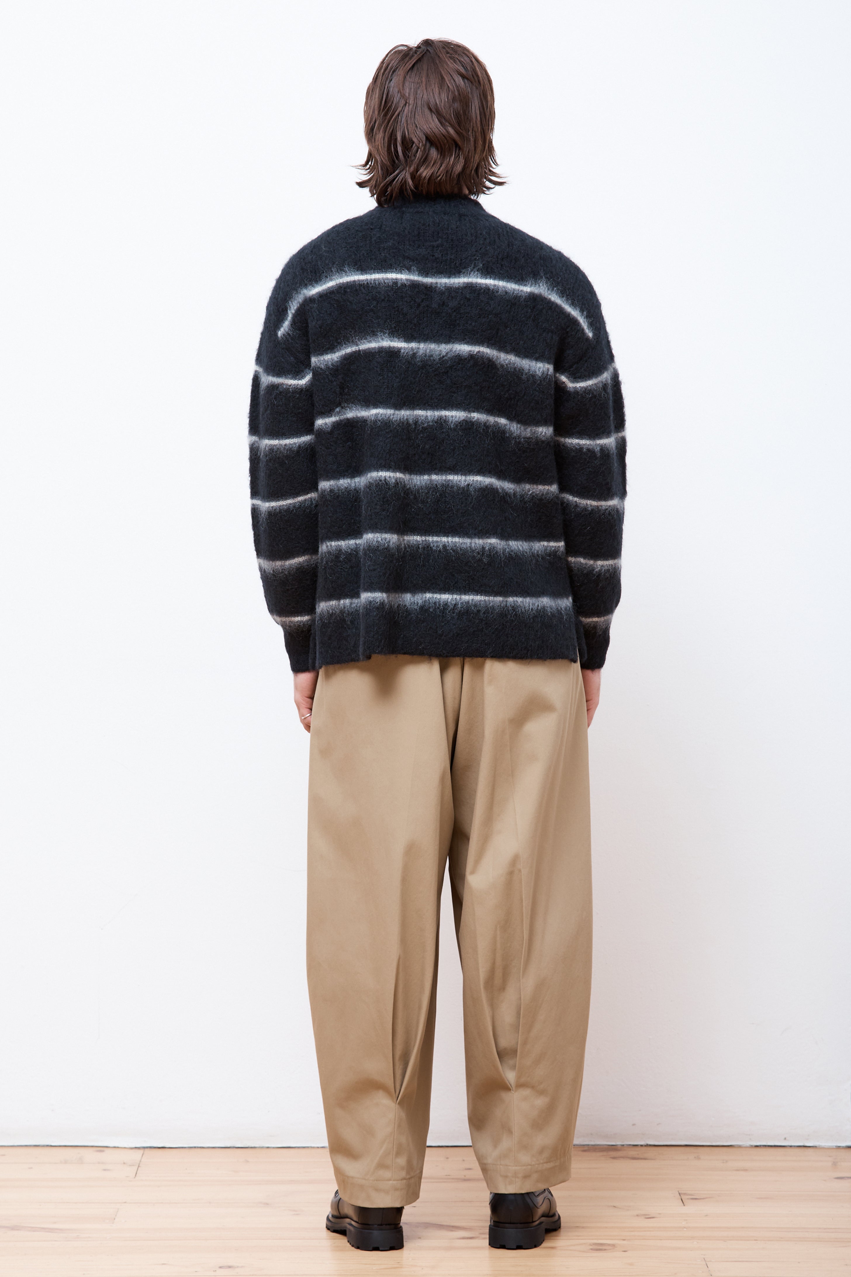 COMME des GARCONS HOMME Striped Mohair Sweater Black