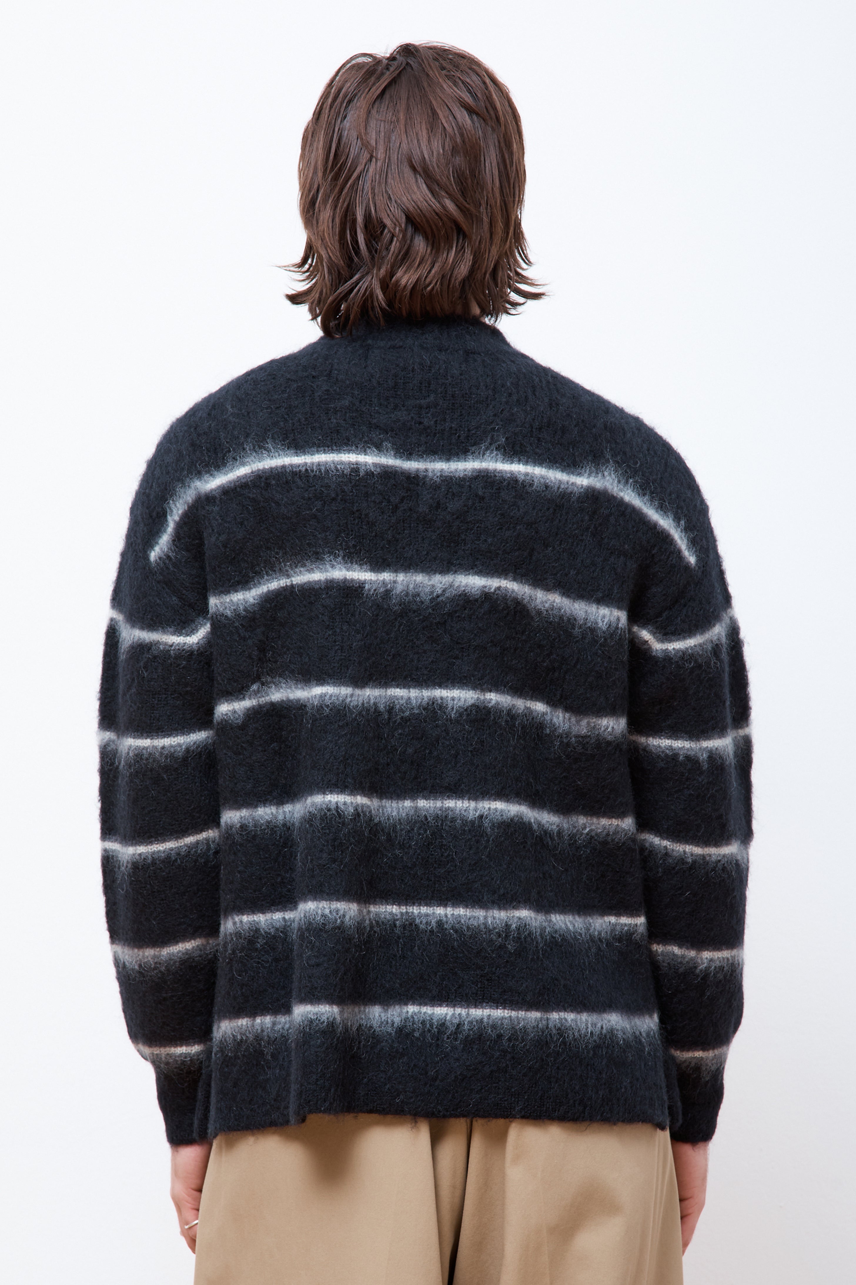 Striped Mohair Sweater Black