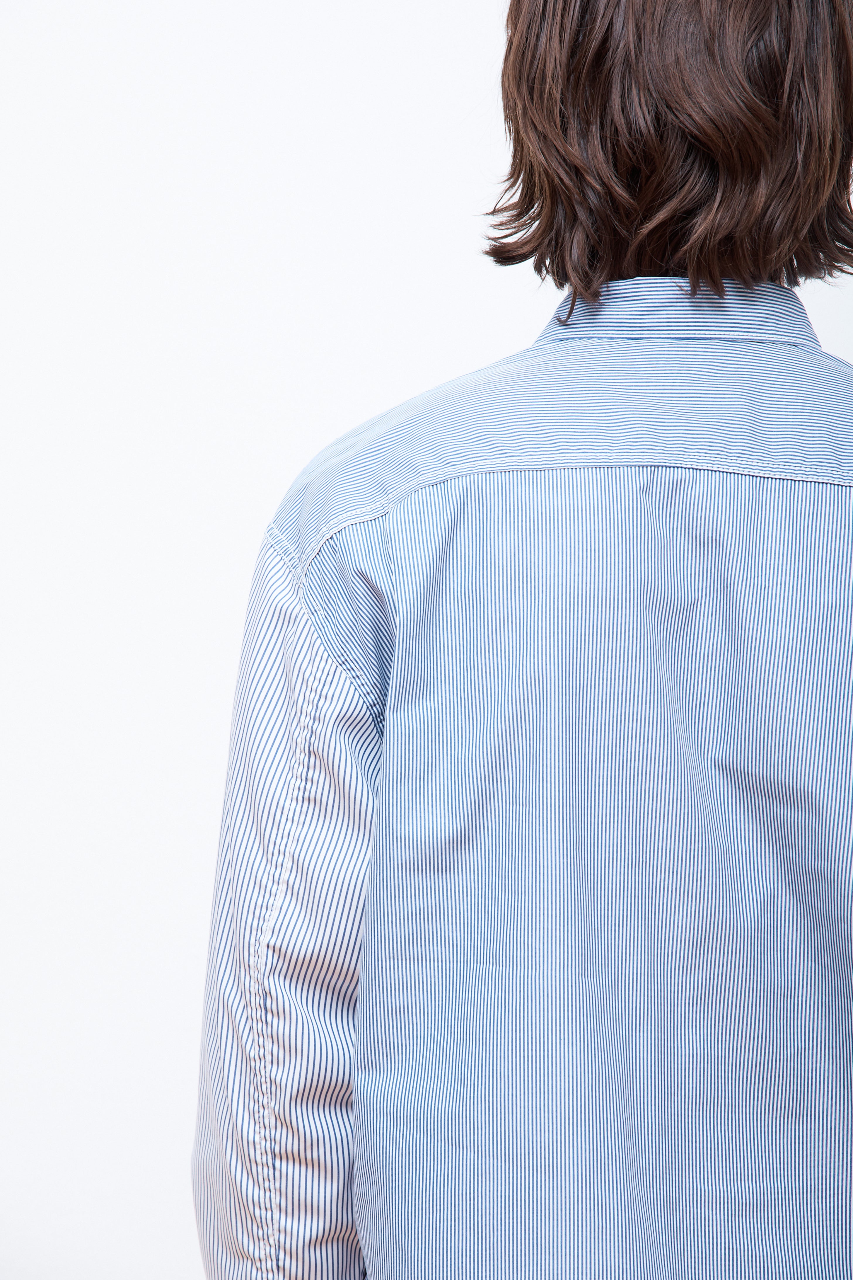 Irregular Striped Shirt Navy/White