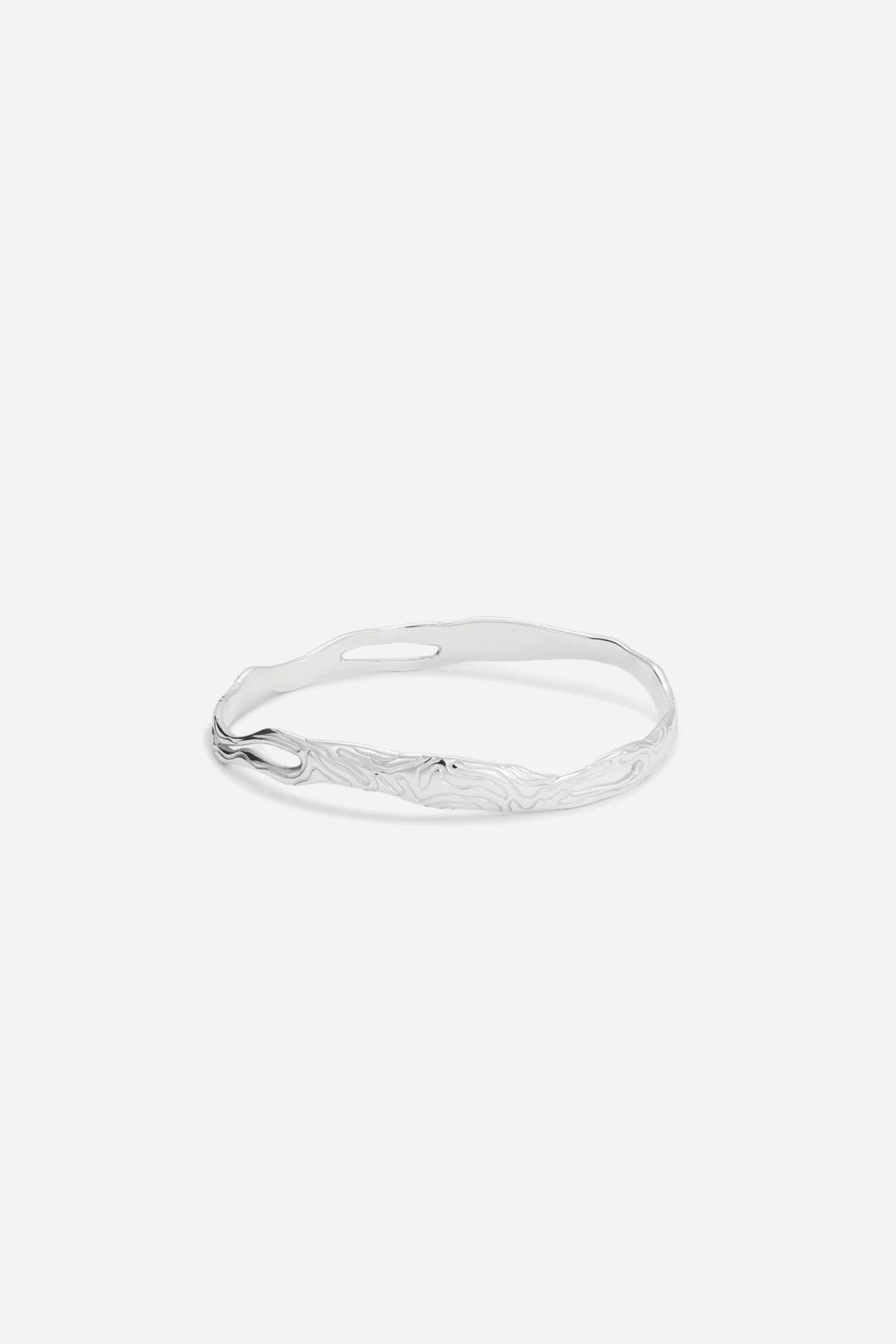 Thin Globe Bangle Silver