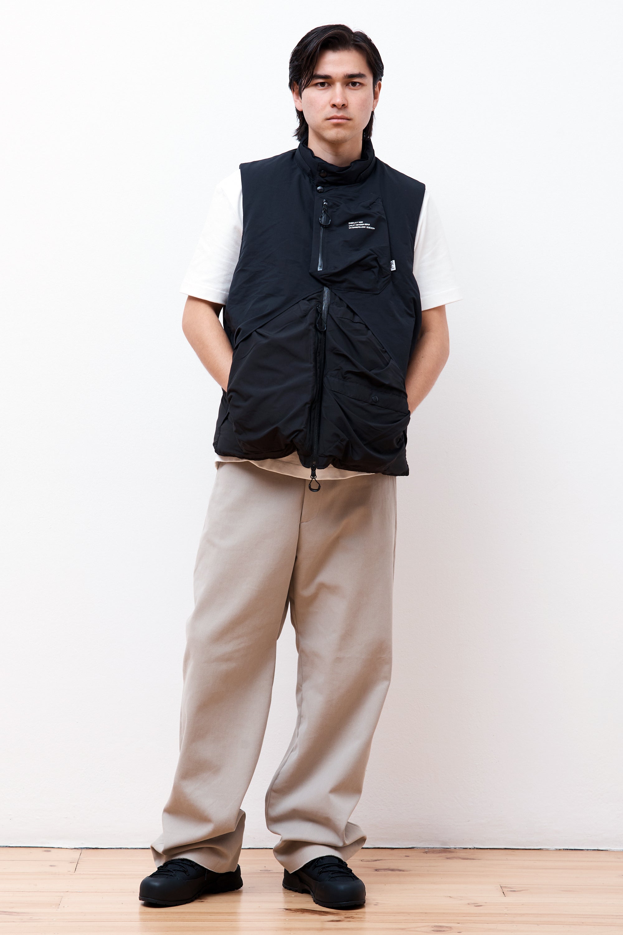 Overlay Down Vest Black