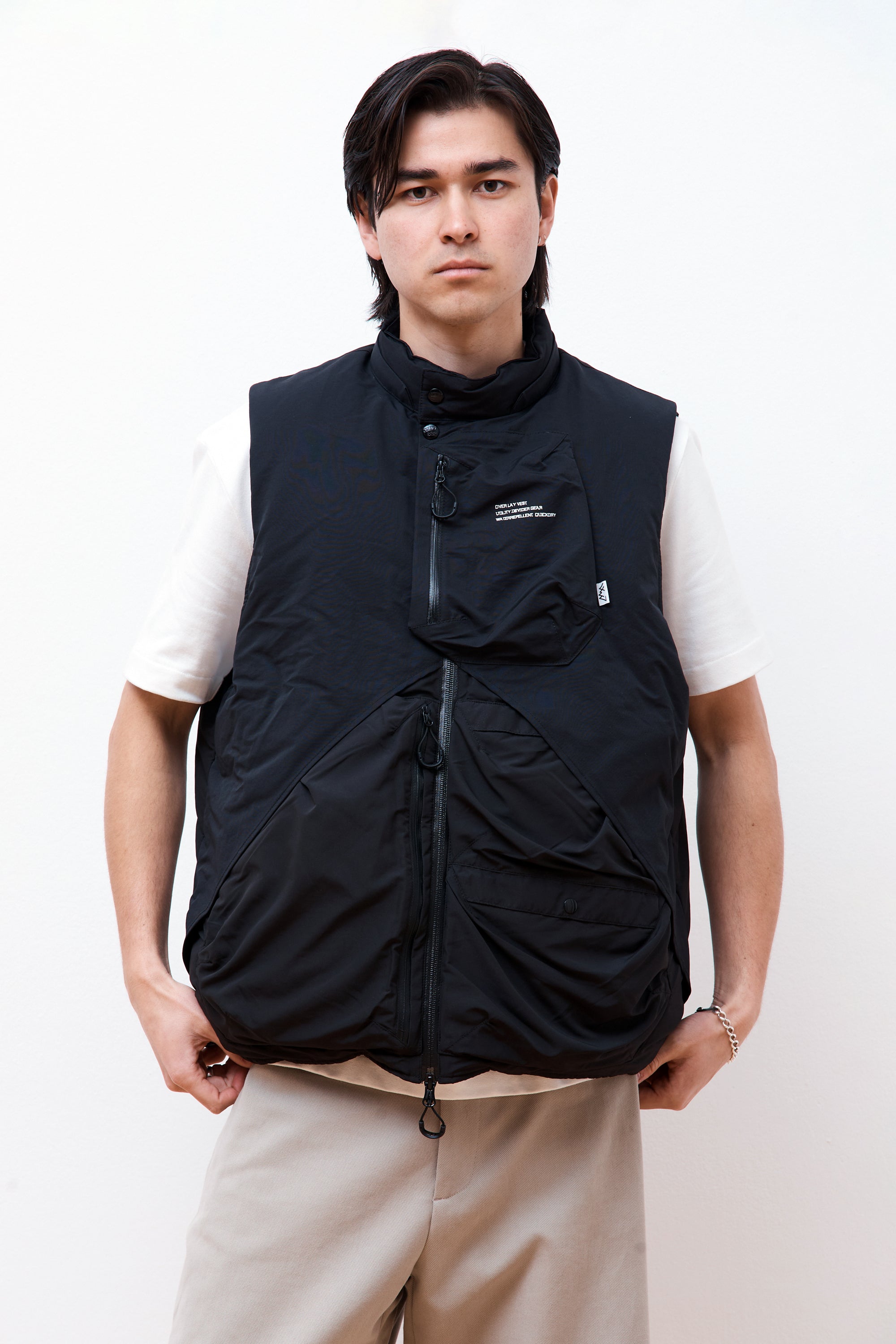 Overlay Down Vest Black