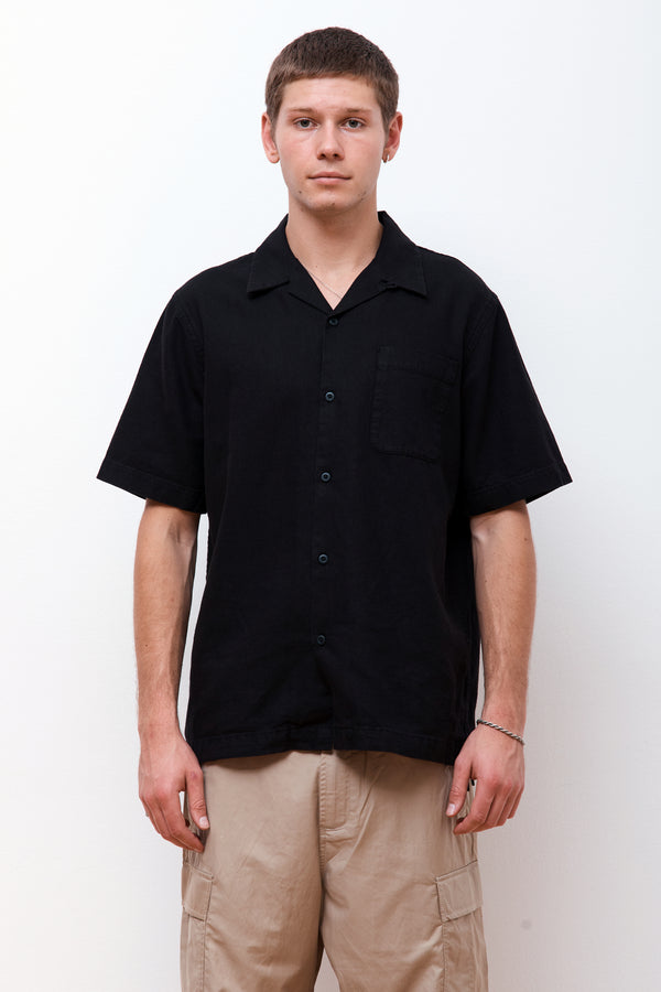 Hemp Camp Collar Shirt Black