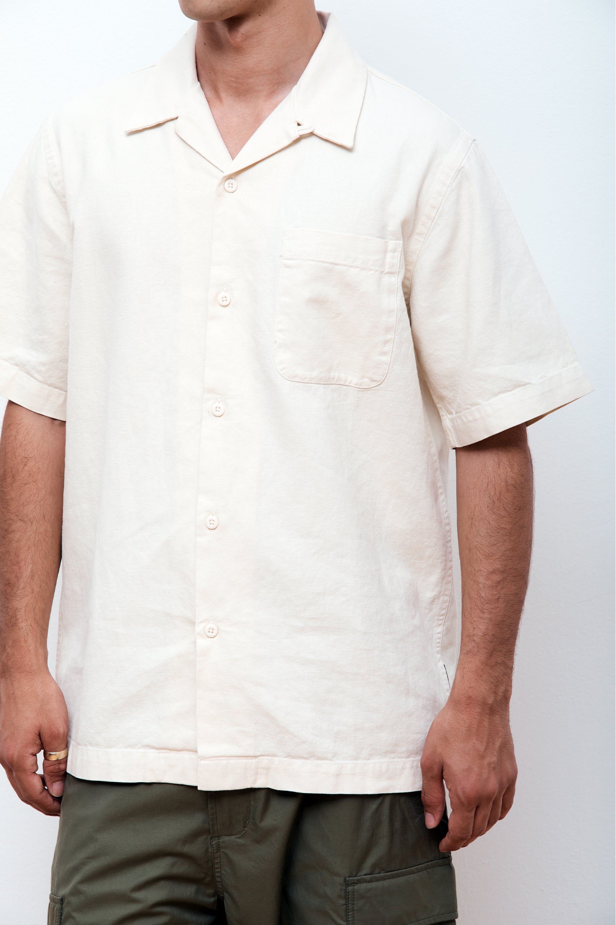 Hemp Camp Collar Shirt Ecru