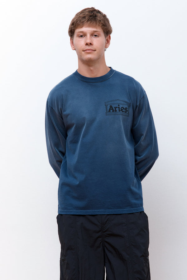 Sunbleached Temple LS Tee Navy