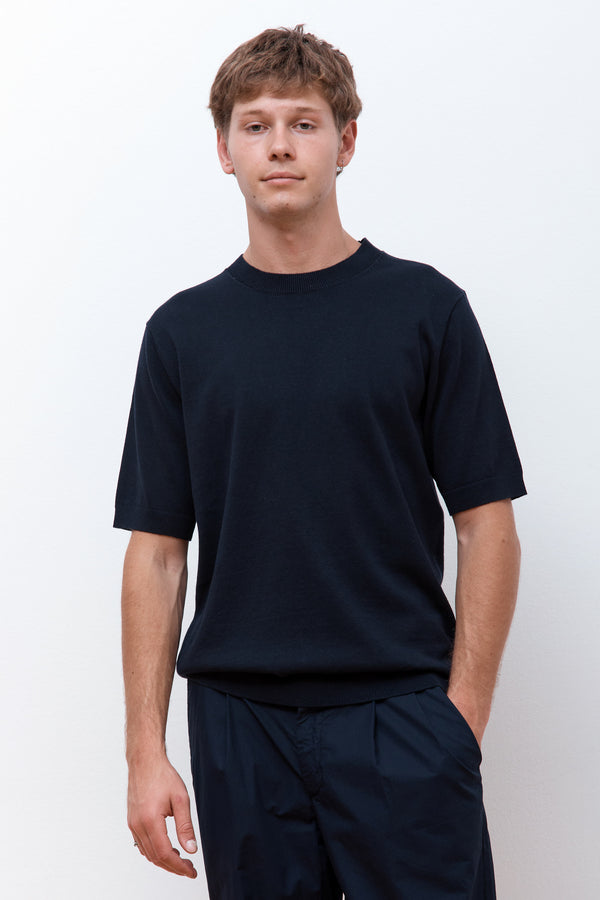 Rhys Cotton Linen T-shirt Dark Navy