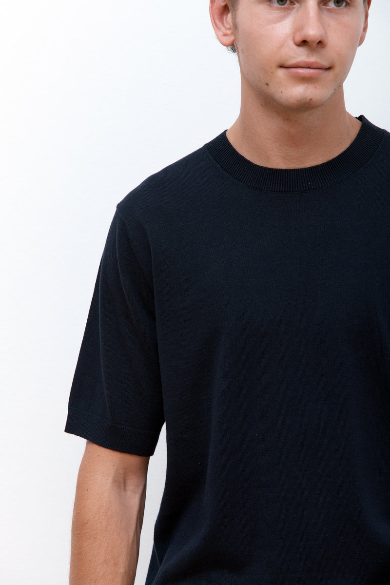 Rhys Cotton Linen T-shirt Dark Navy