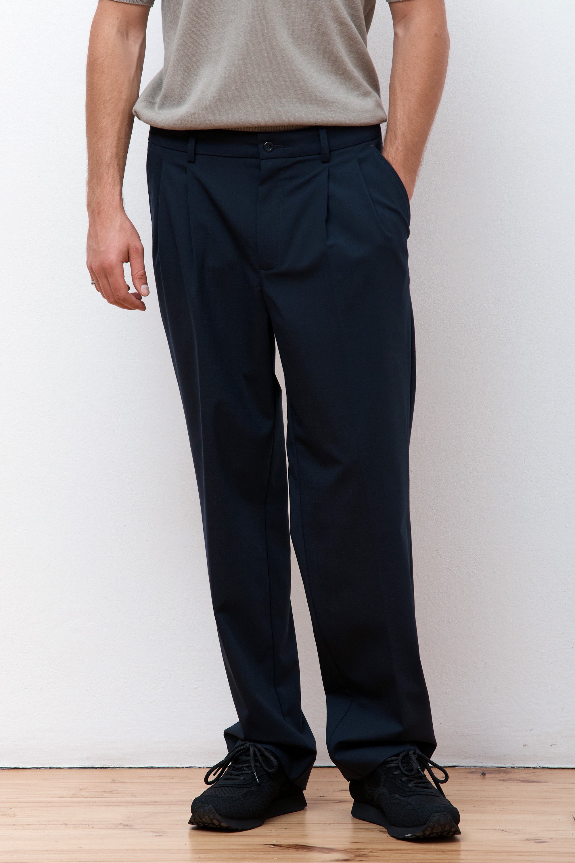 Benn Light Wool Pant Dark Navy