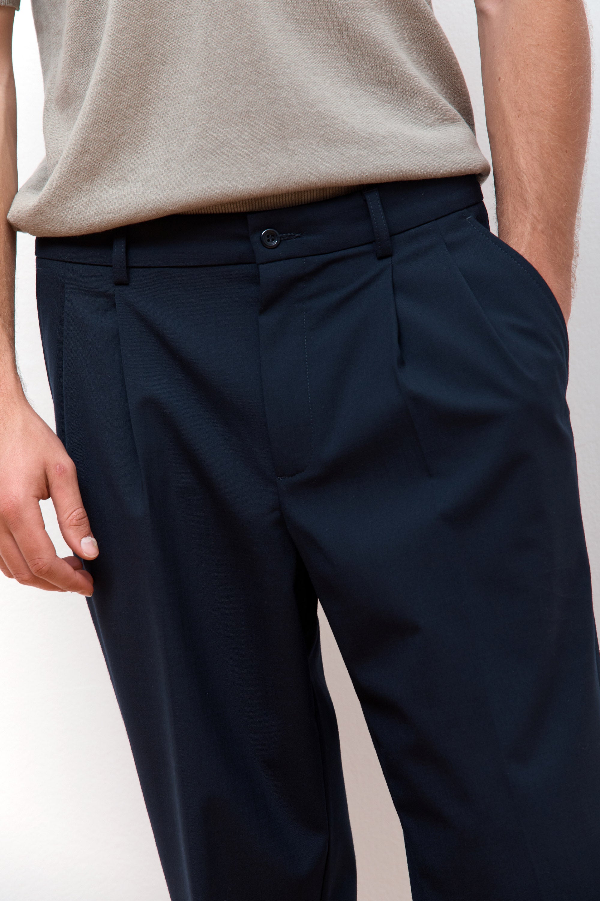 Benn Light Wool Pant Dark Navy