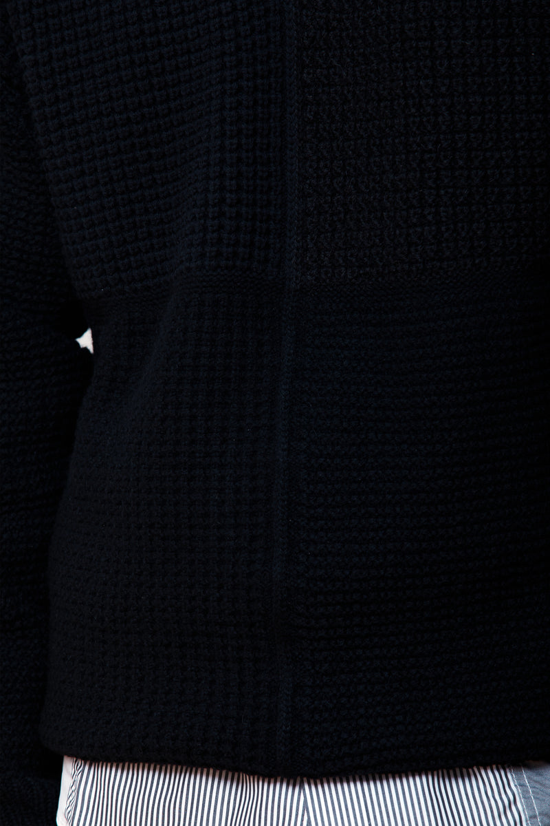 Wool Patchwork Sweater Black