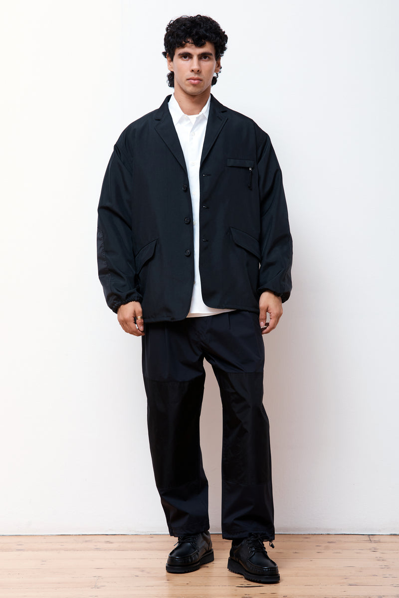 Relaxed Polyester Jacket Black