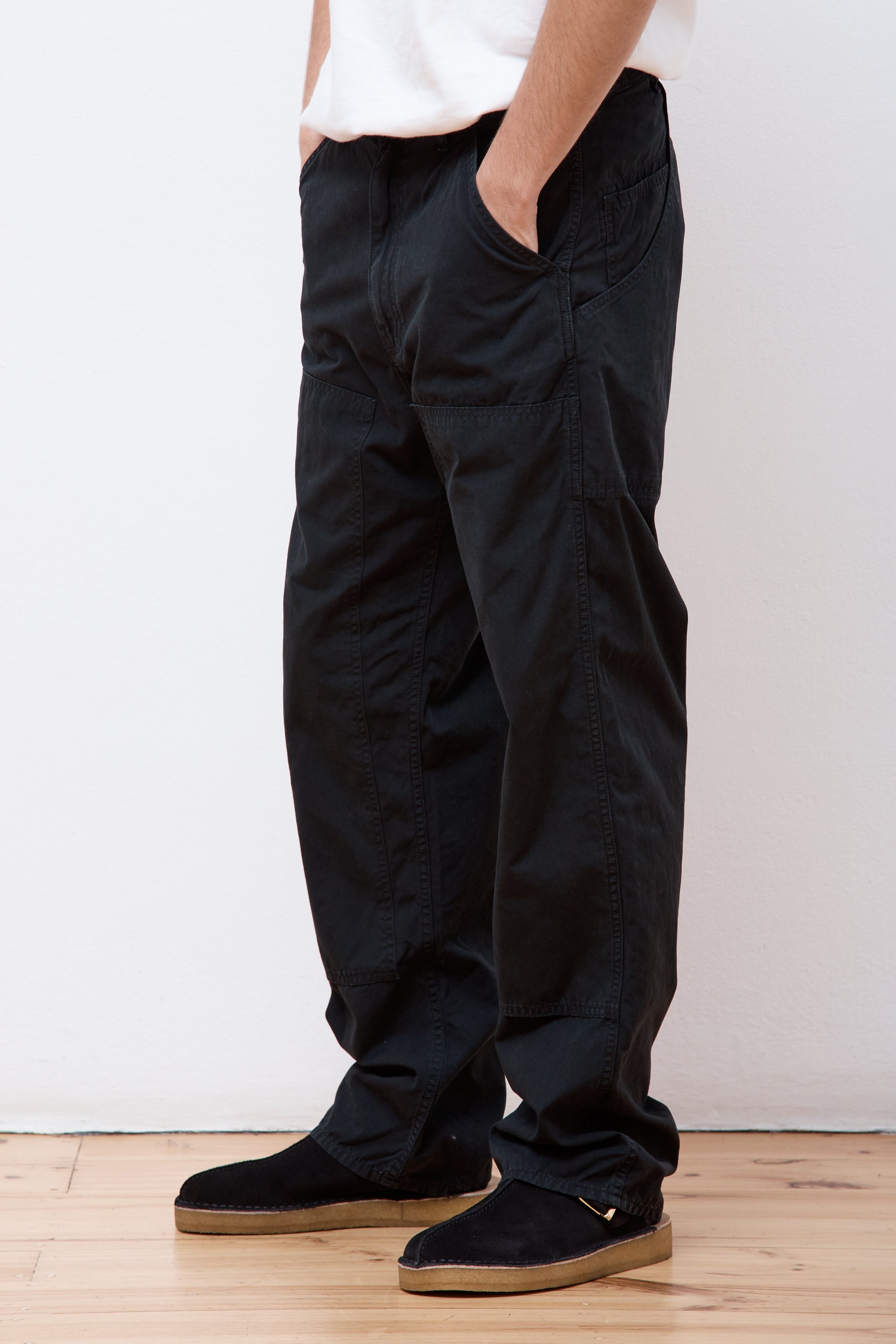 Double Knee Utility Work Pants Black