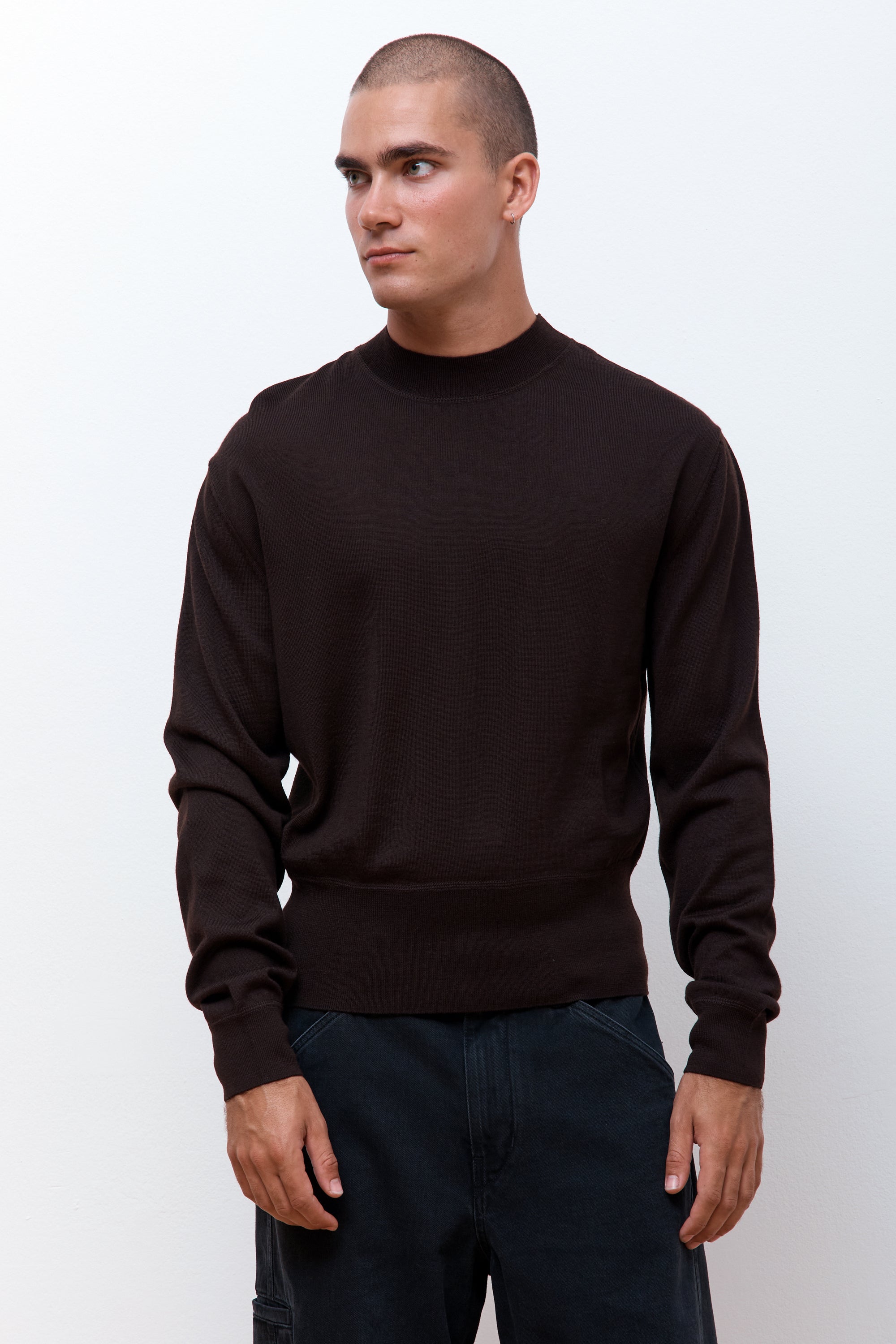 Mock Neck Jumper Pecan Brown