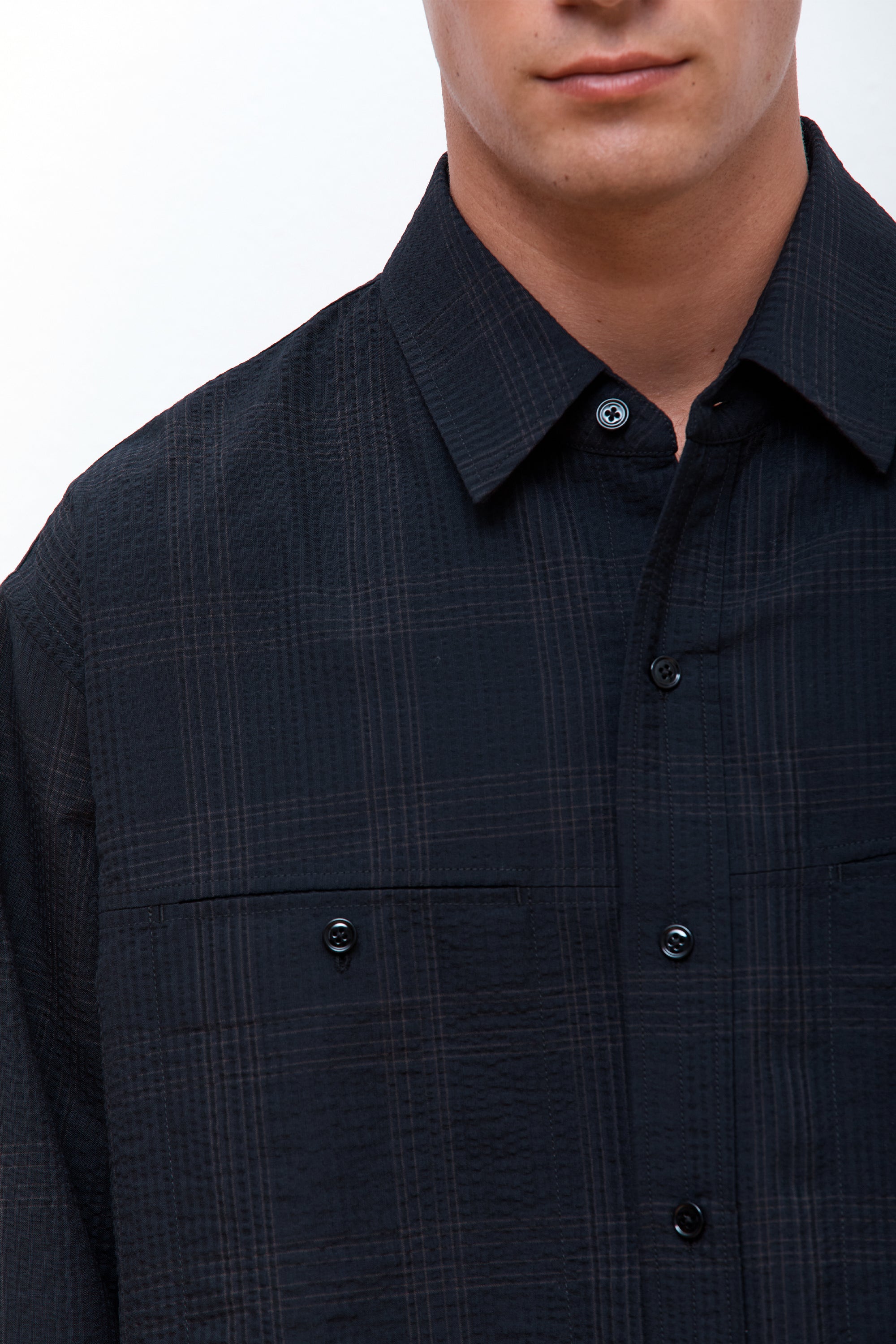 Welt Pocket Shirt Dark Espresso / Marine