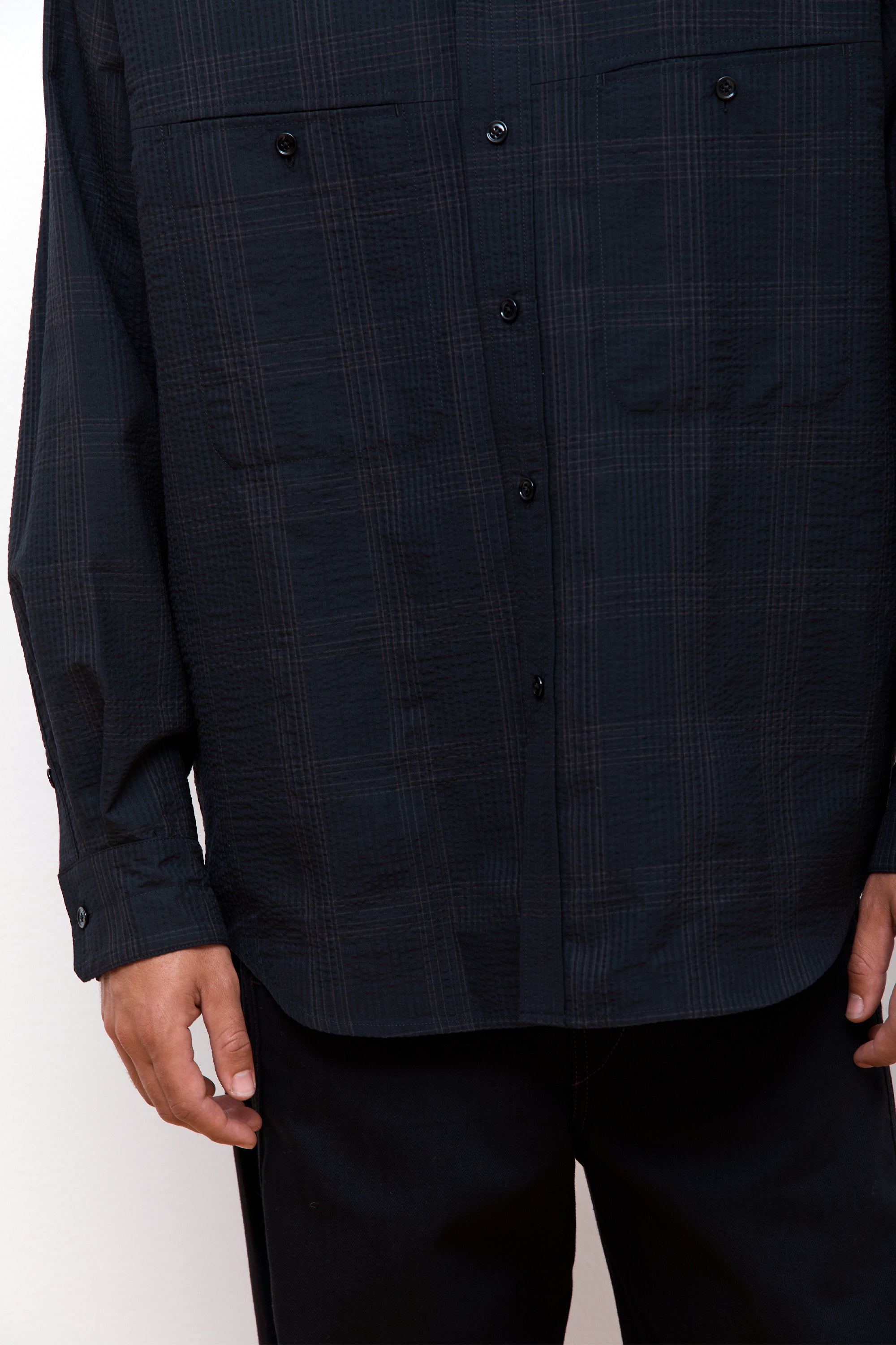 Welt Pocket Shirt Dark Espresso / Marine