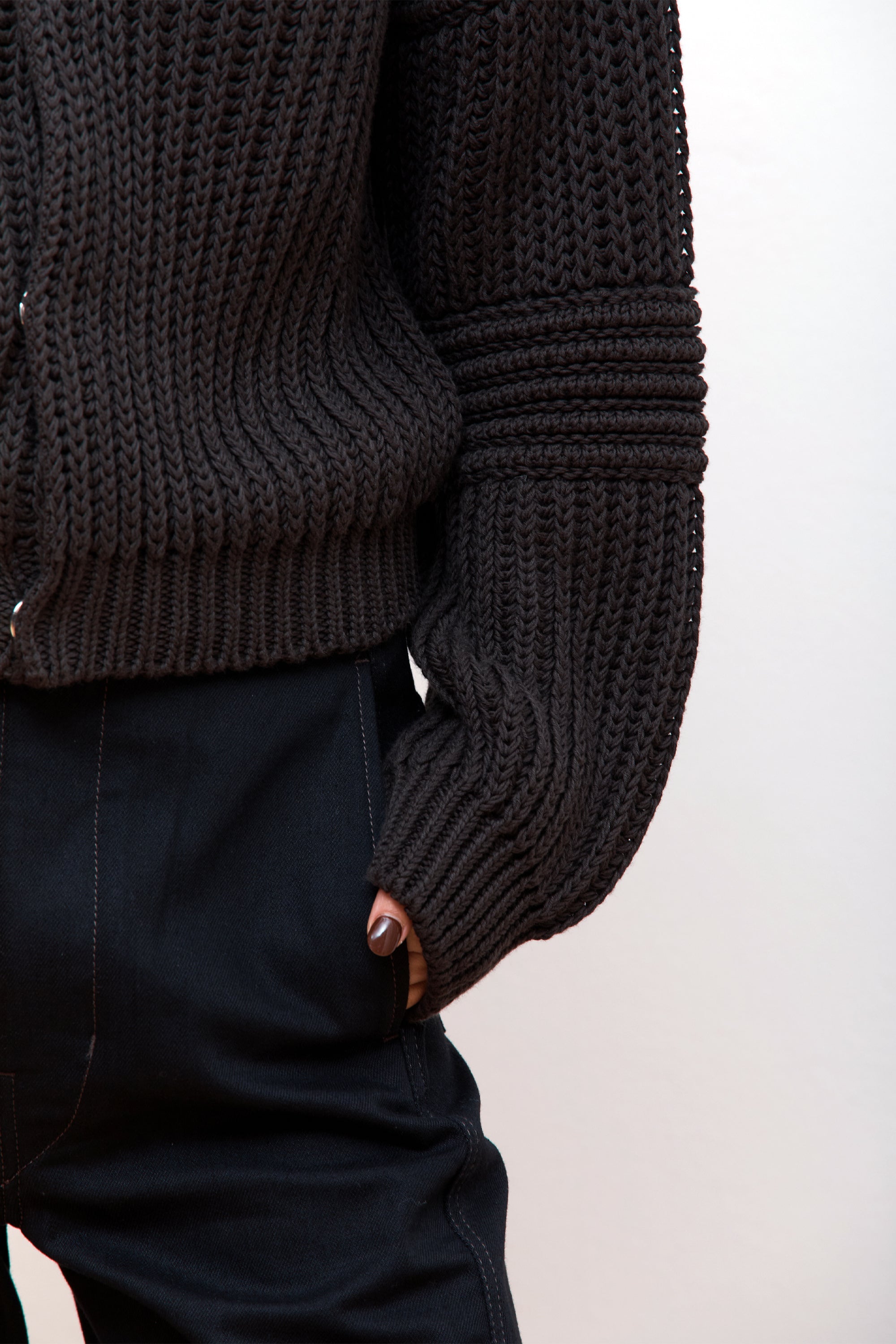 Chunky Cardigan Dark Espresso