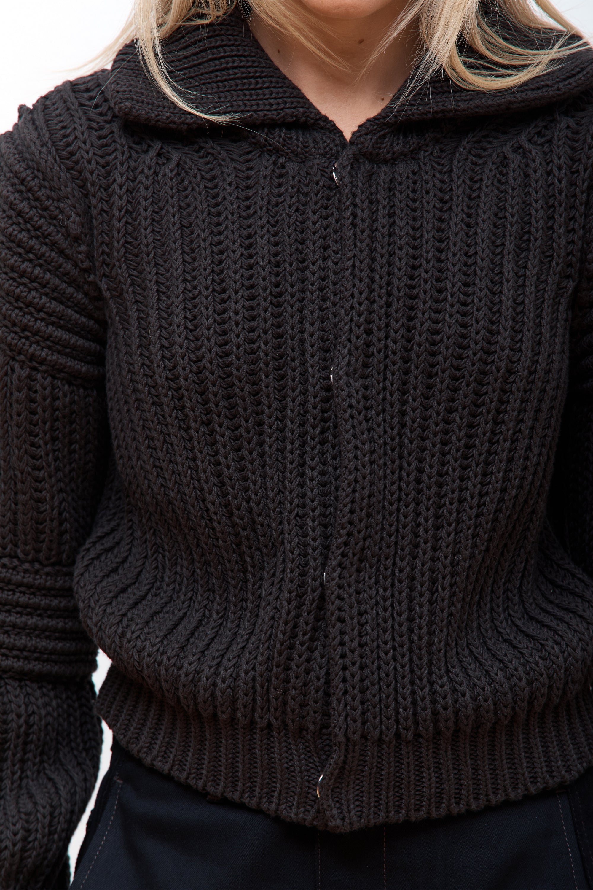 Chunky Cardigan Dark Espresso