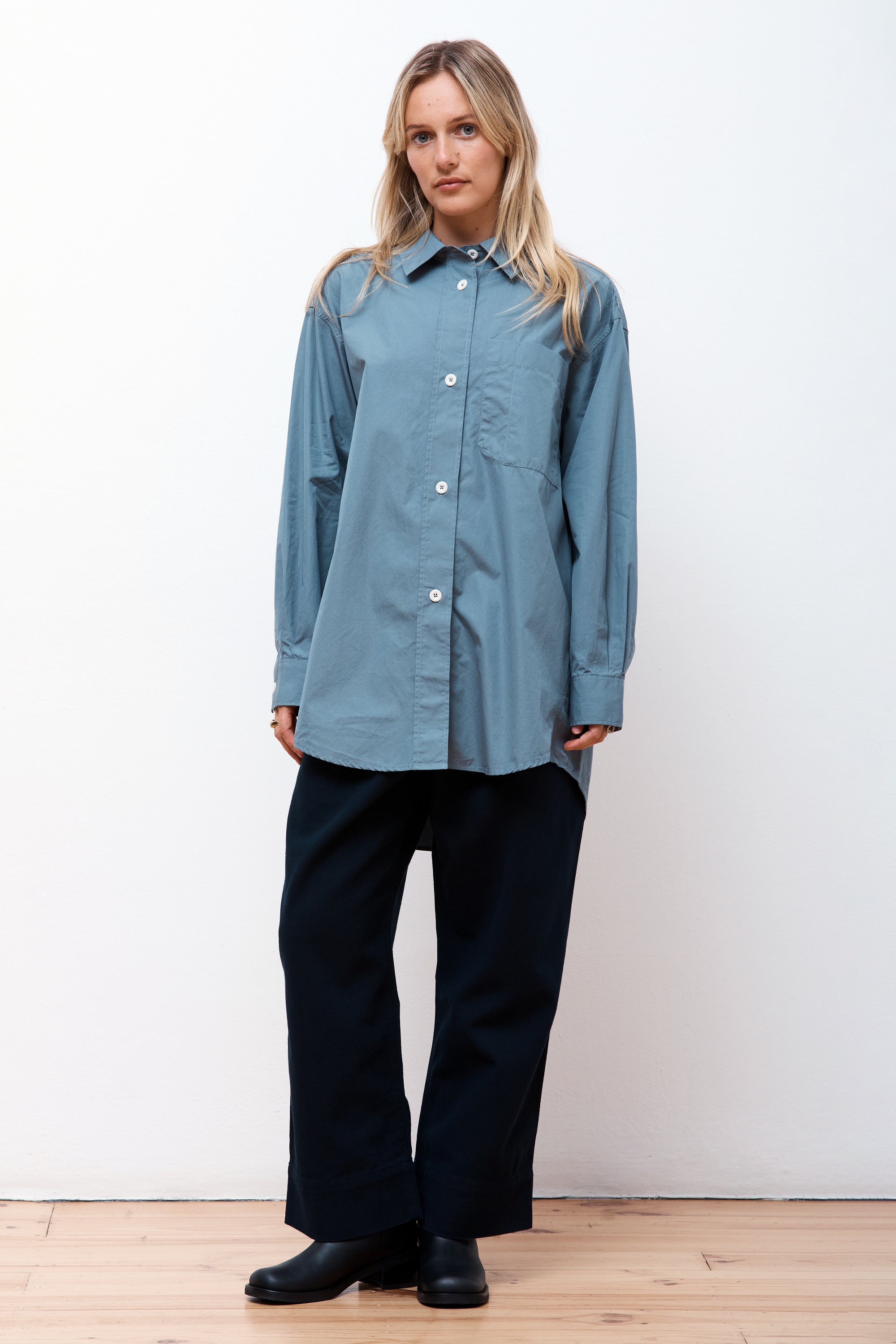 MHL Oversized Painters Shirt Dusty Blue