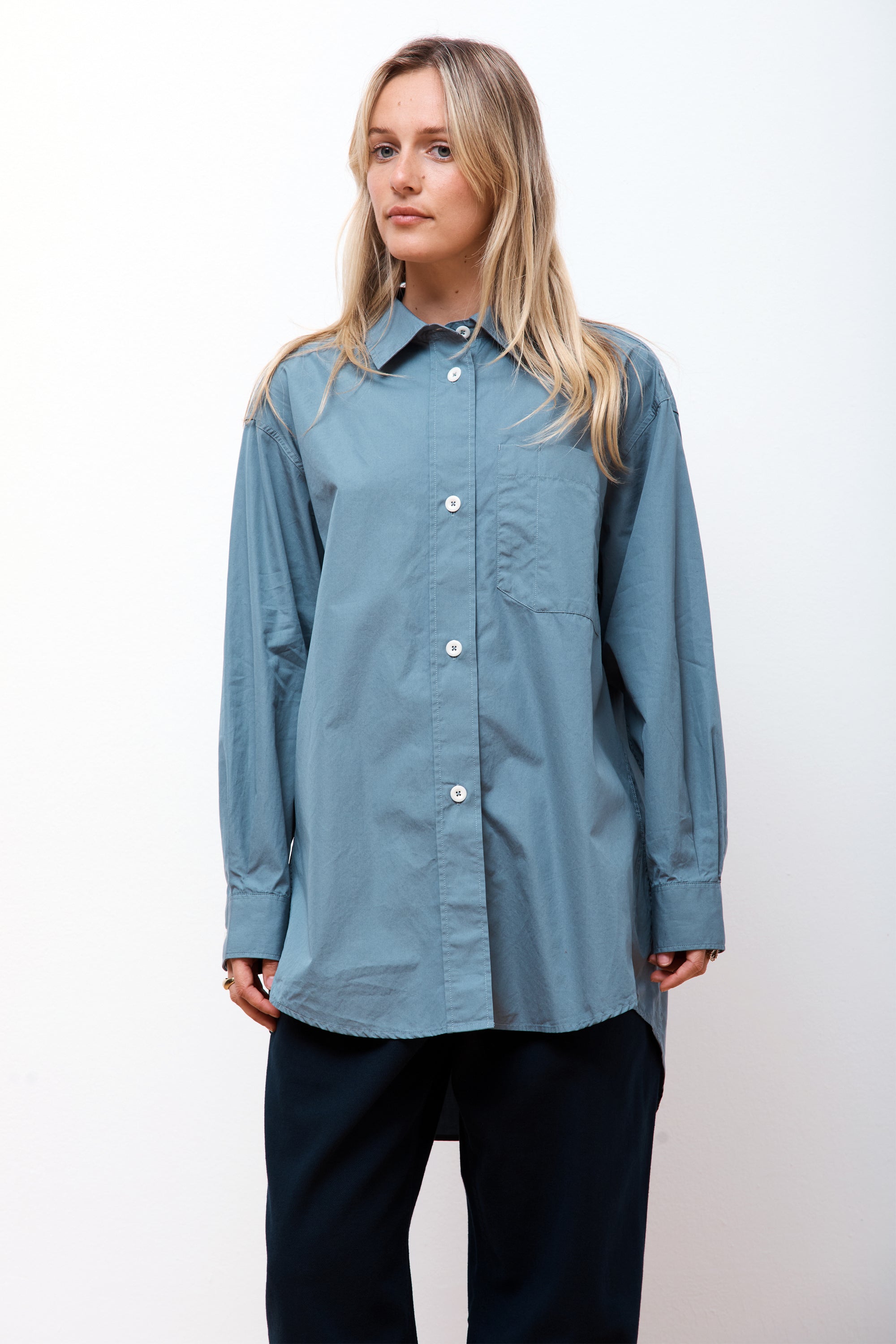 MHL Oversized Painters Shirt Dusty Blue