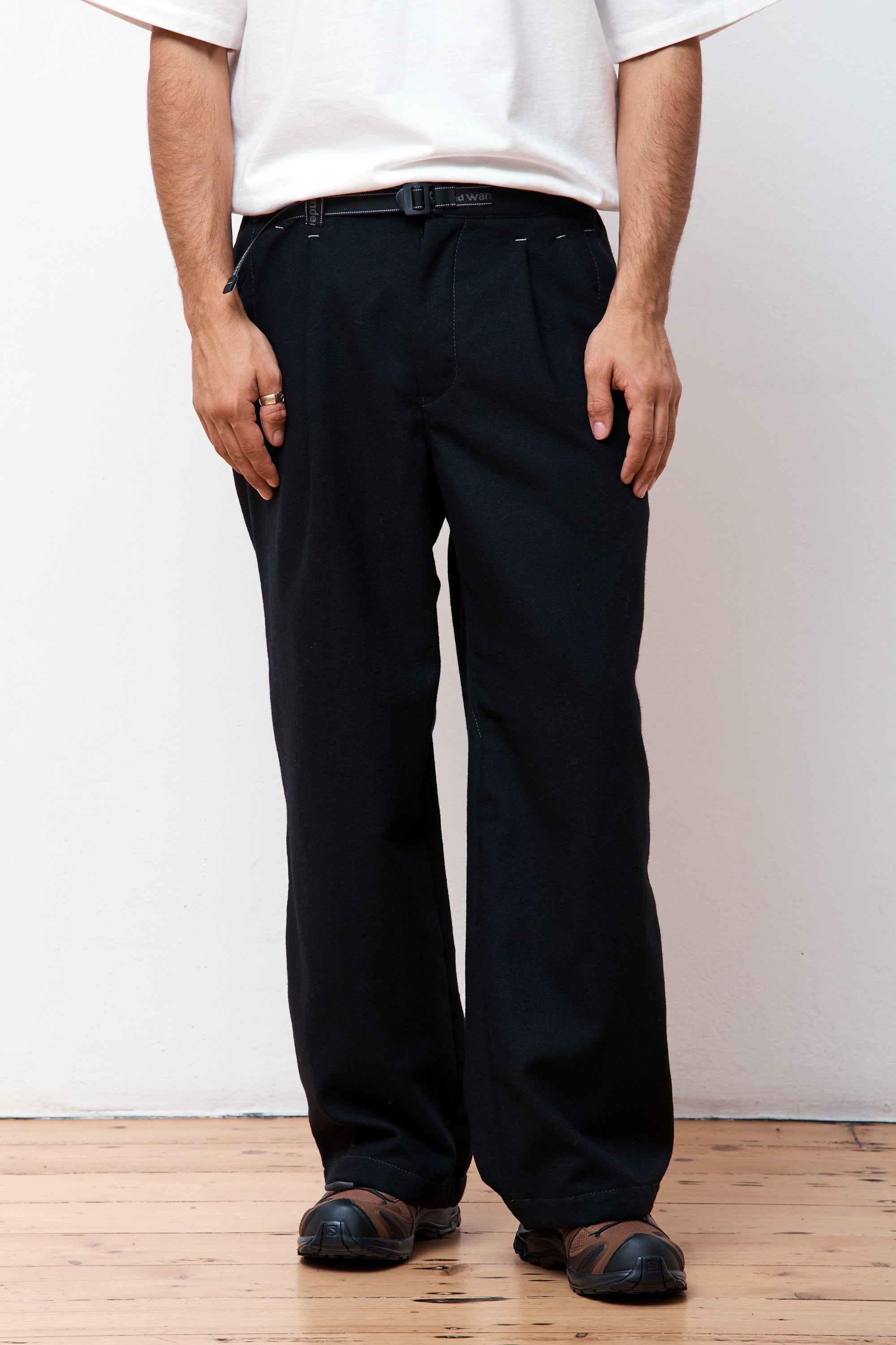 REWOOL Tweed Wide Pant Black