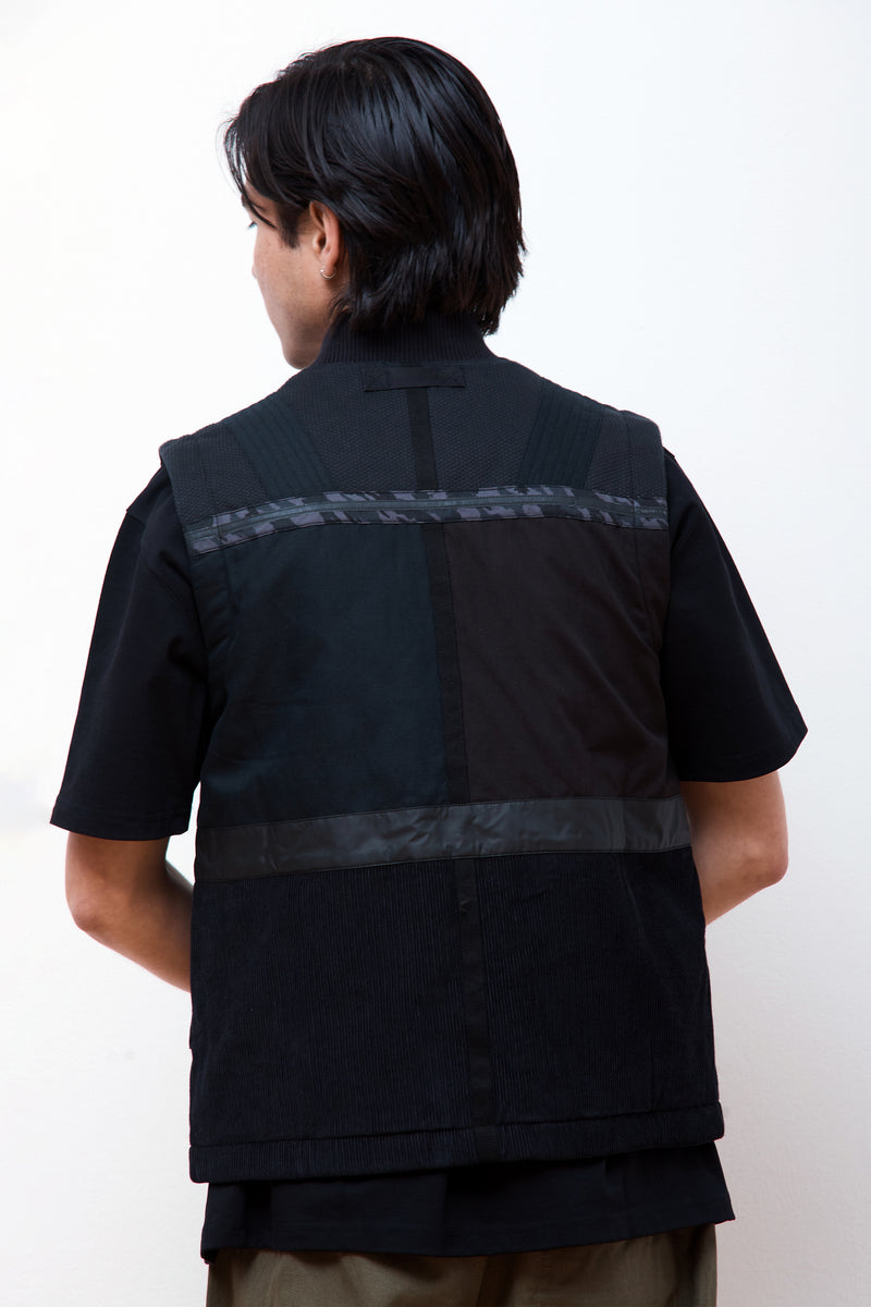Tugihagi Patchwork Vest Black