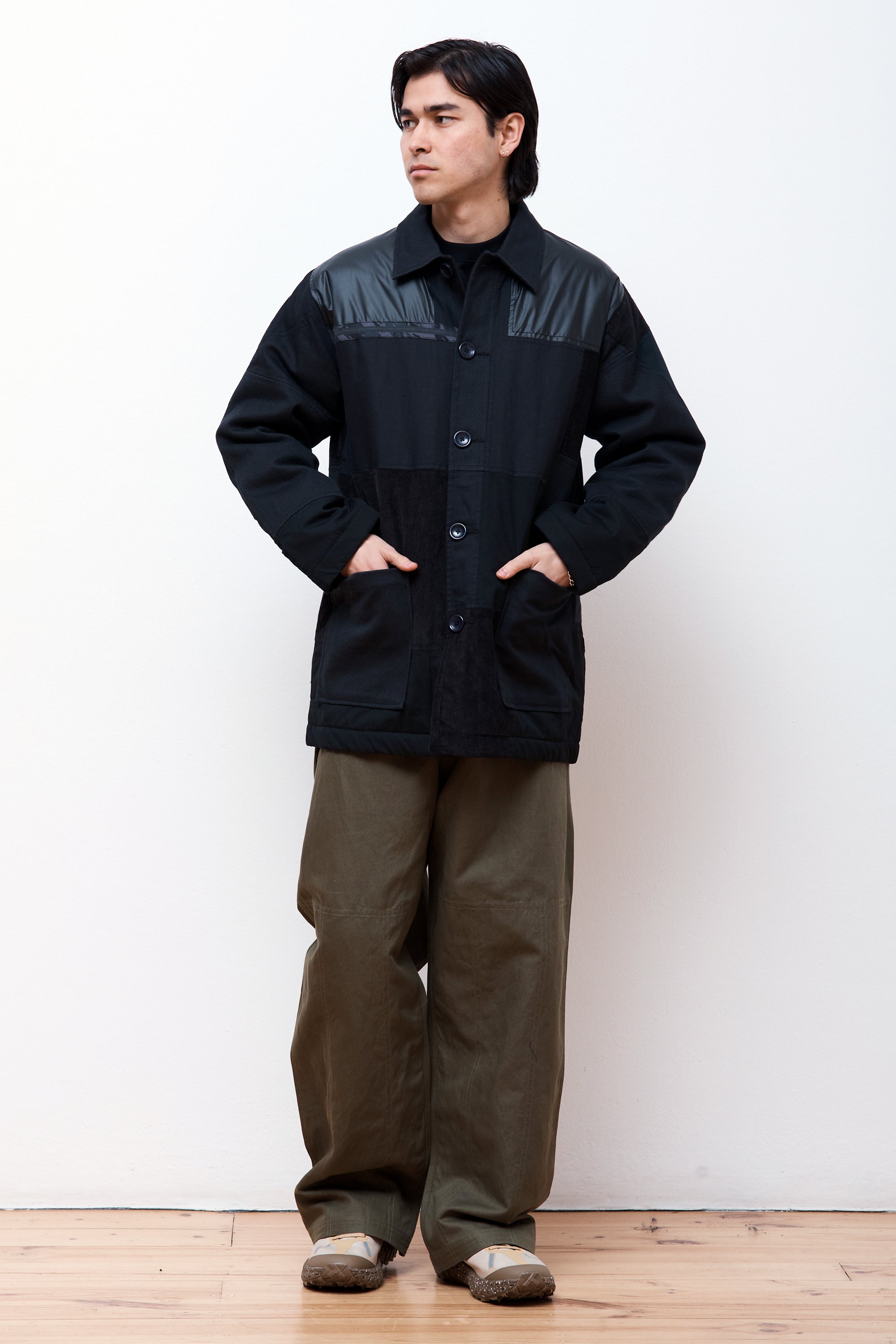 Patchwork Donkey Jacket Black