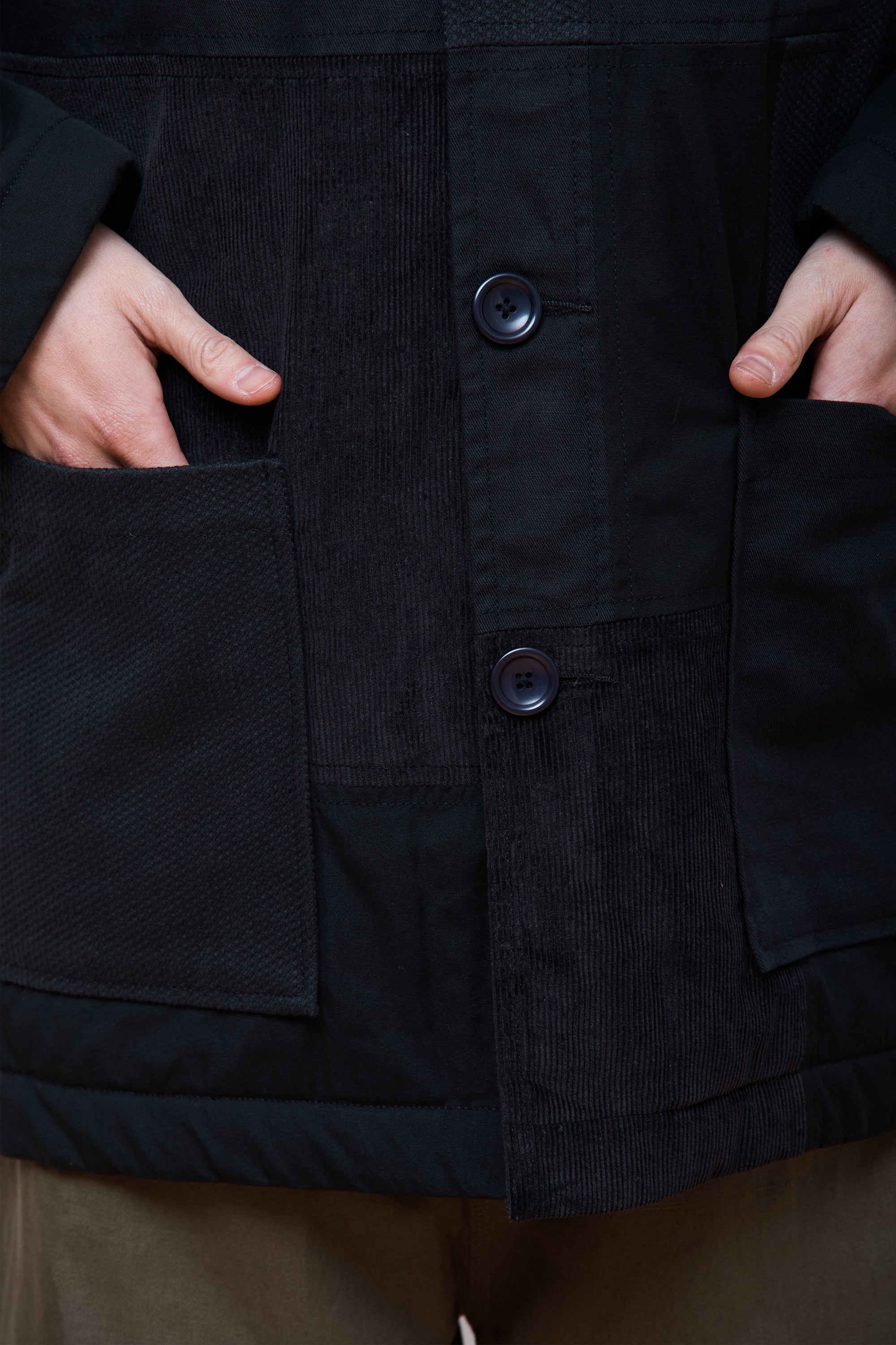 Patchwork Donkey Jacket Black