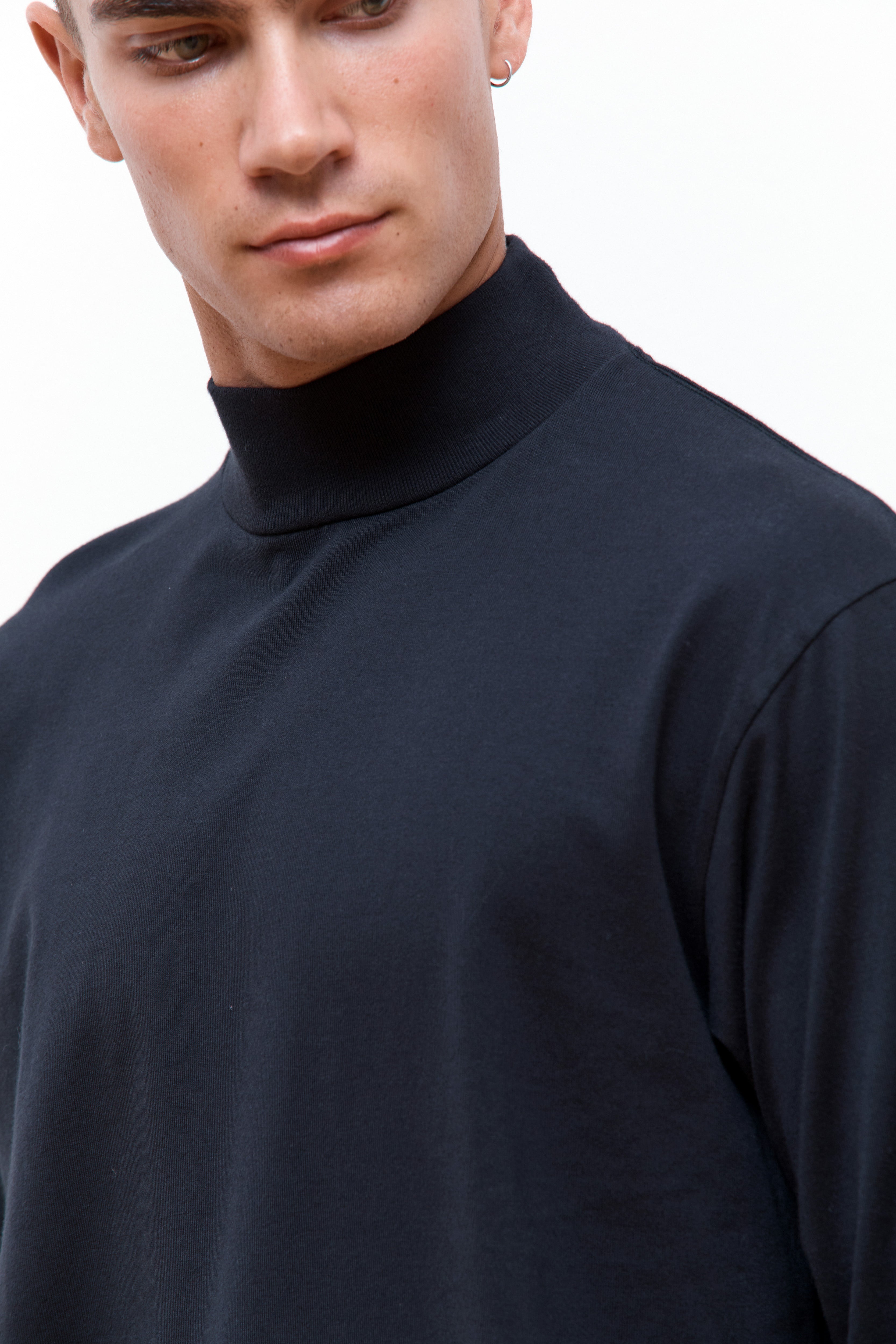 L/S Mock Neck Tee Black