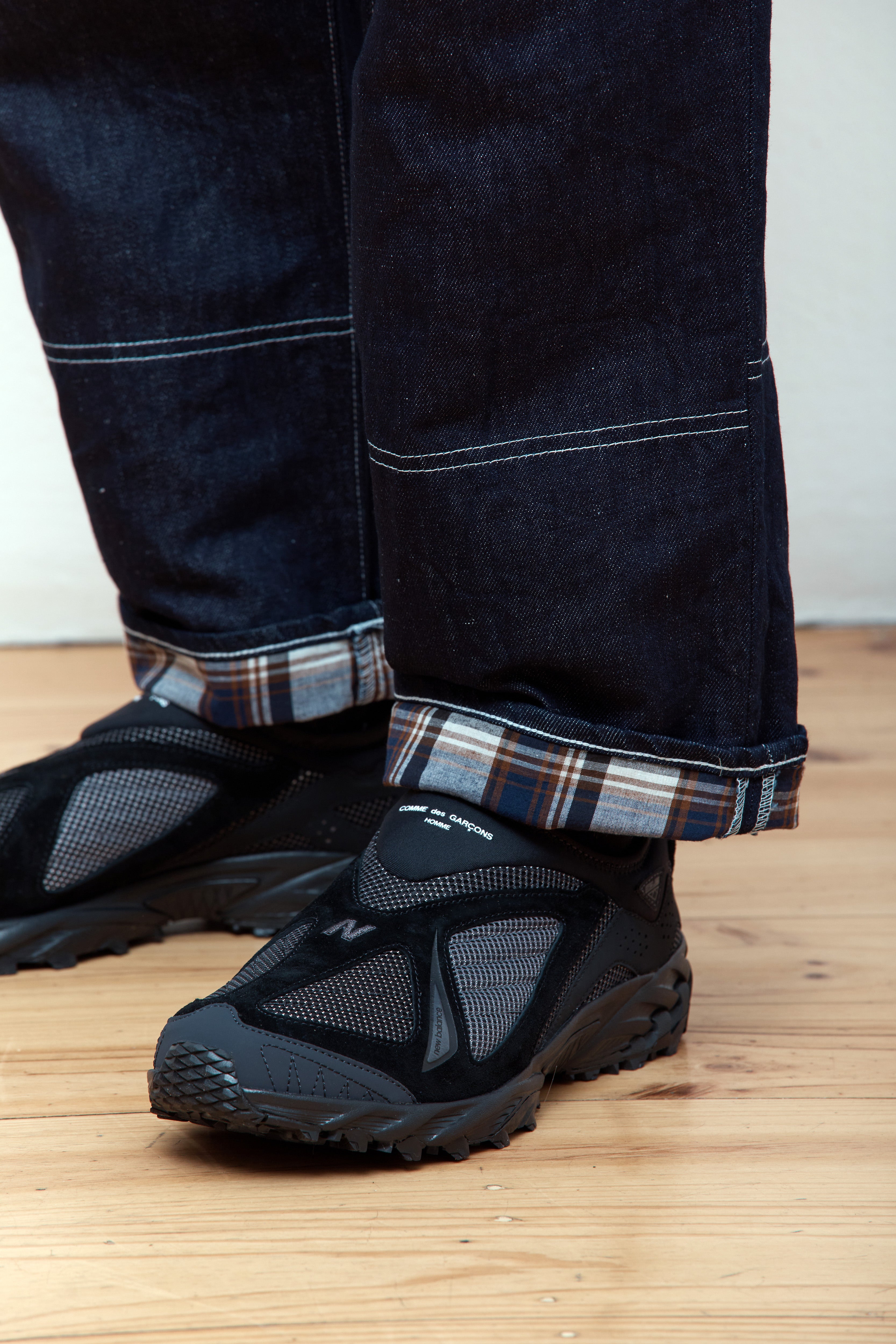 Lined Denim Pants Navy/White