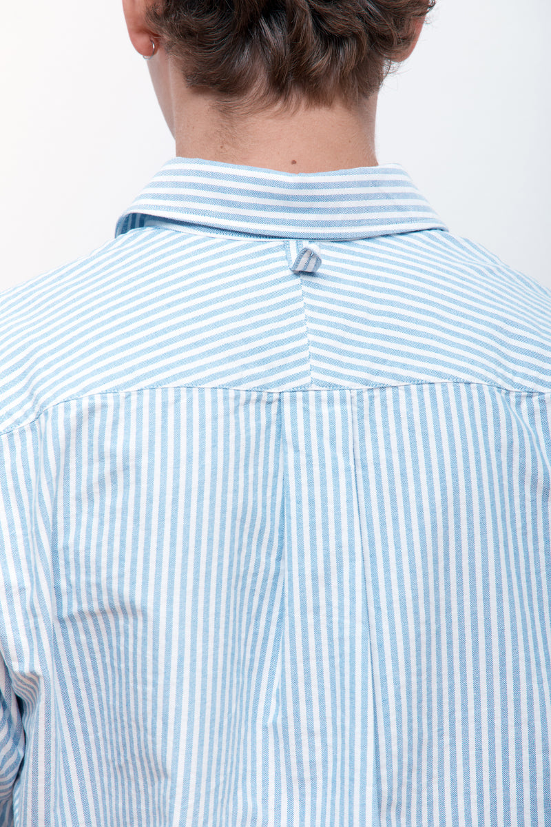 Regular Half Shirt Blue Stripe Oxford