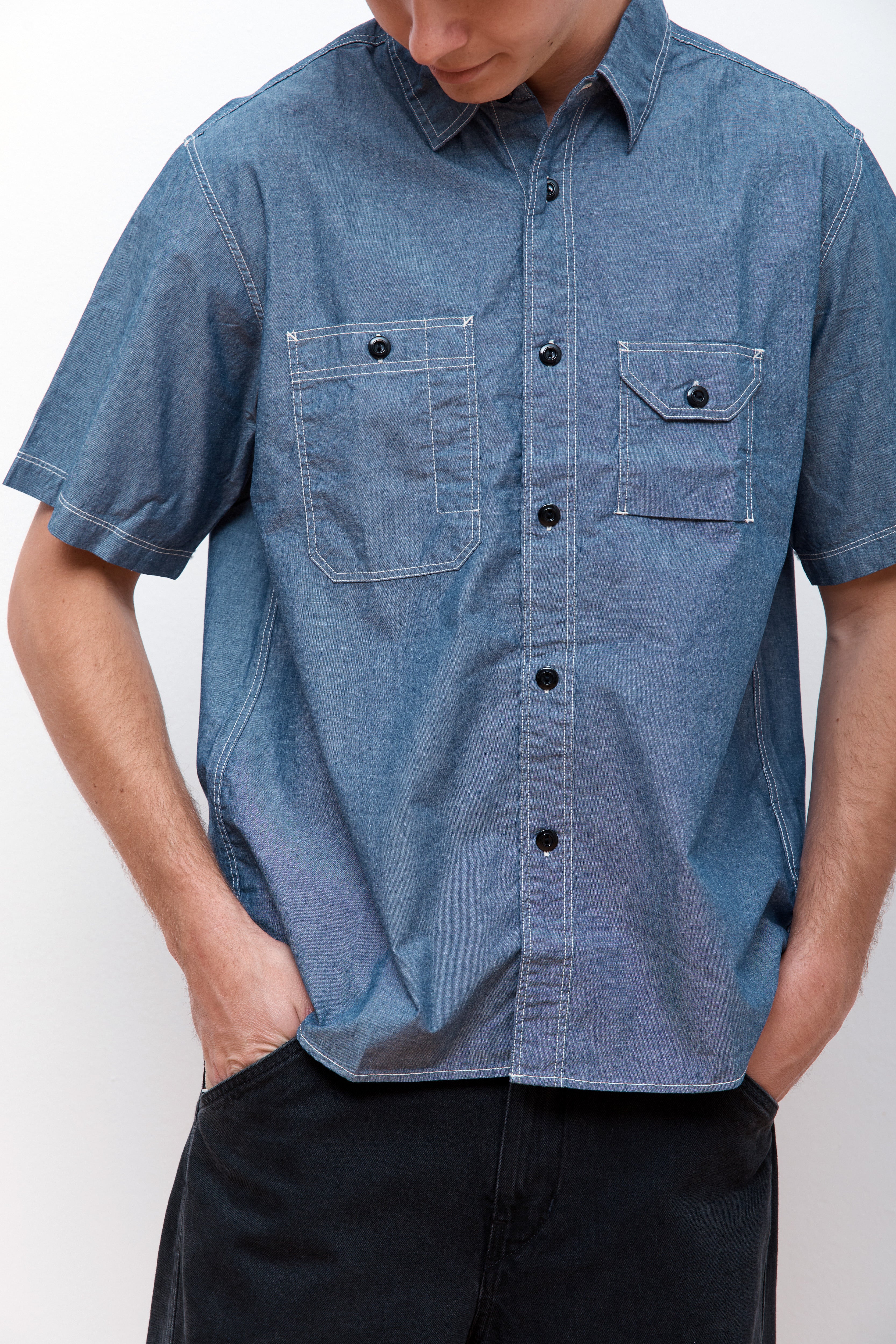 Chambray Work Half Shirt