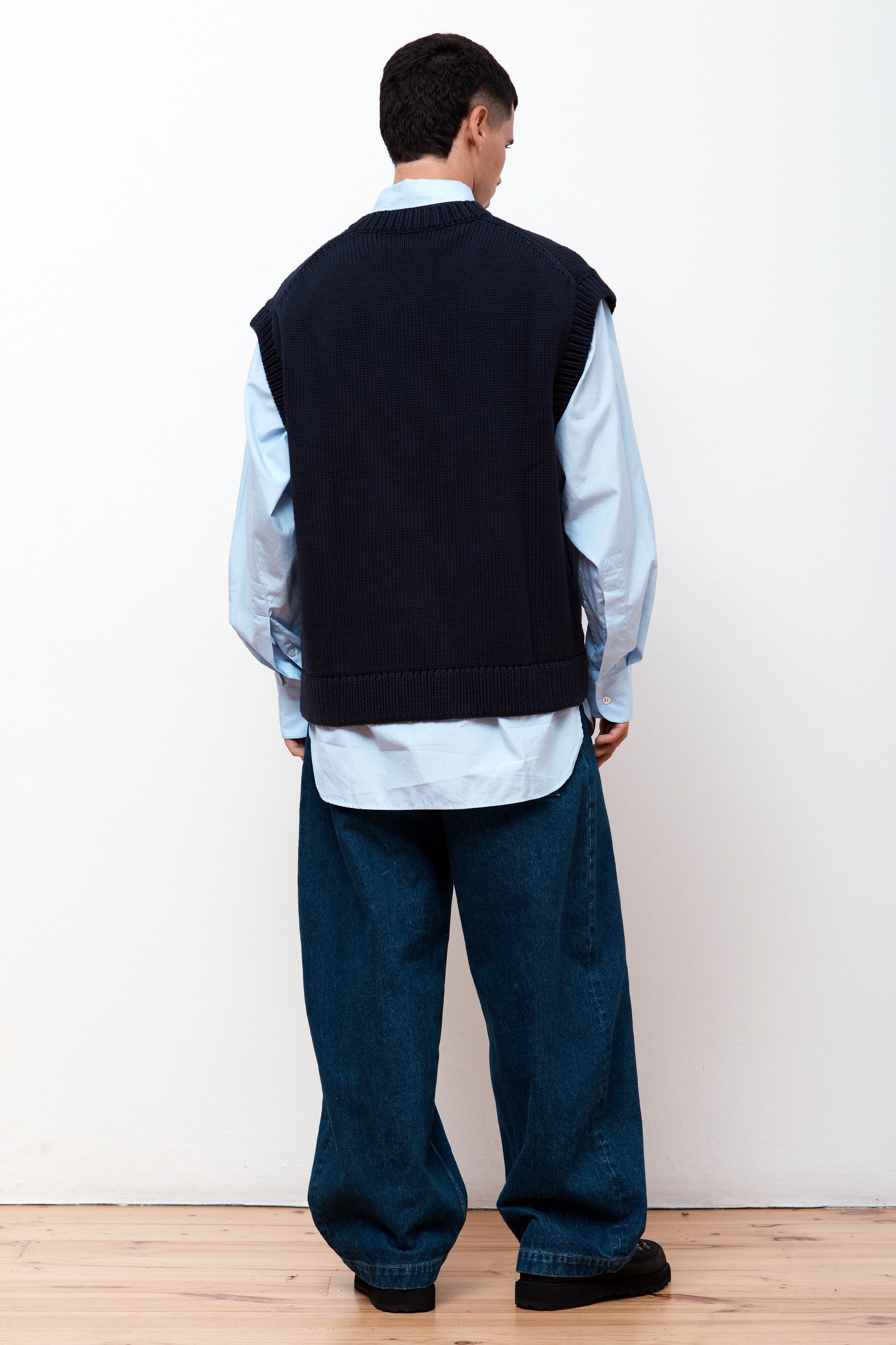 Spun Cotton Vest Dark Navy