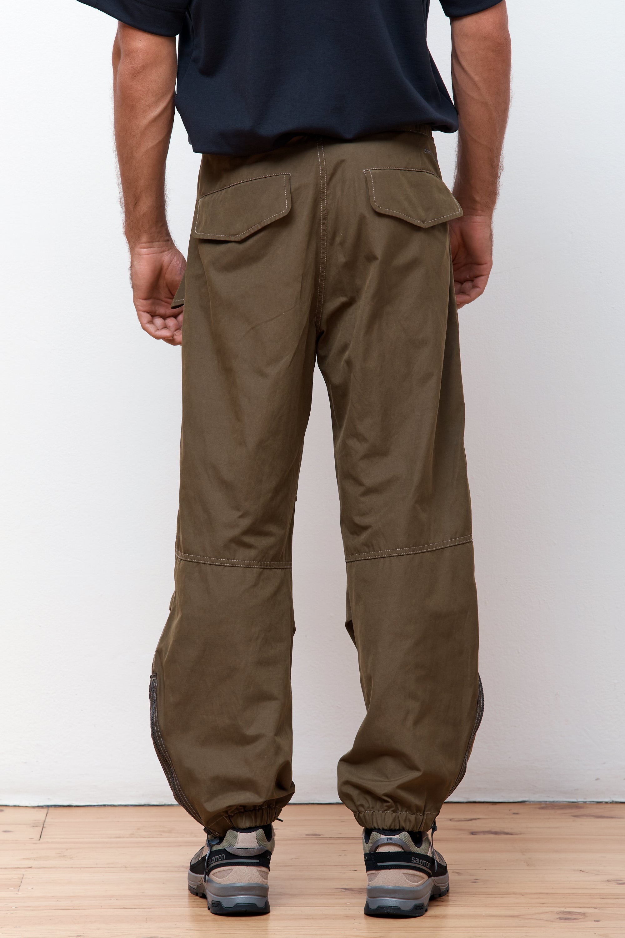 Side Zip Hem Pants Khaki