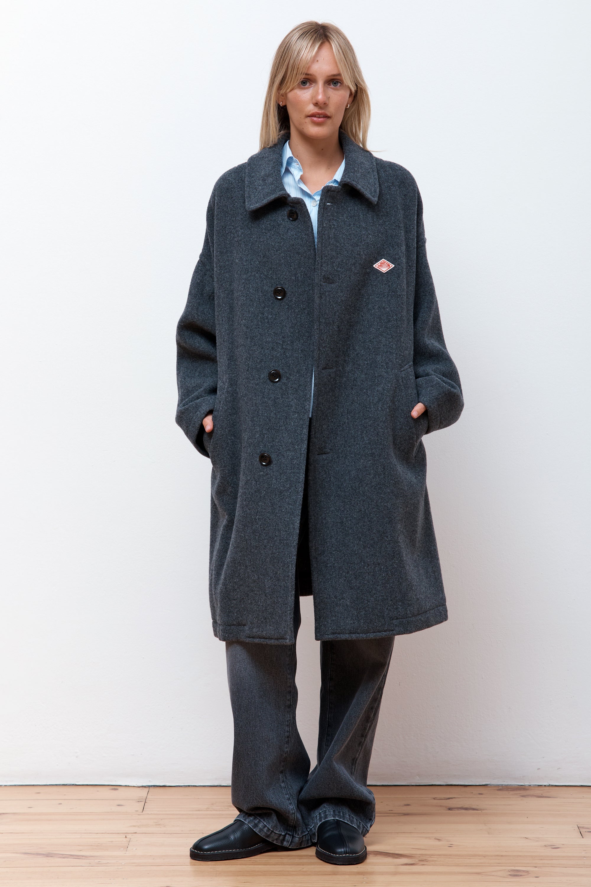 Womens Wool Long Coat M.Grey