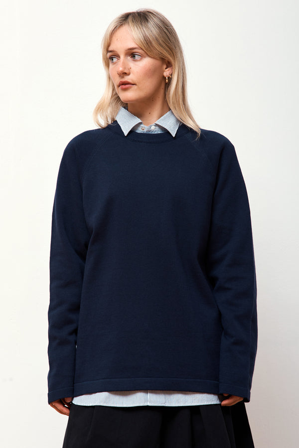 Cotton Cashmere Sweater Navy
