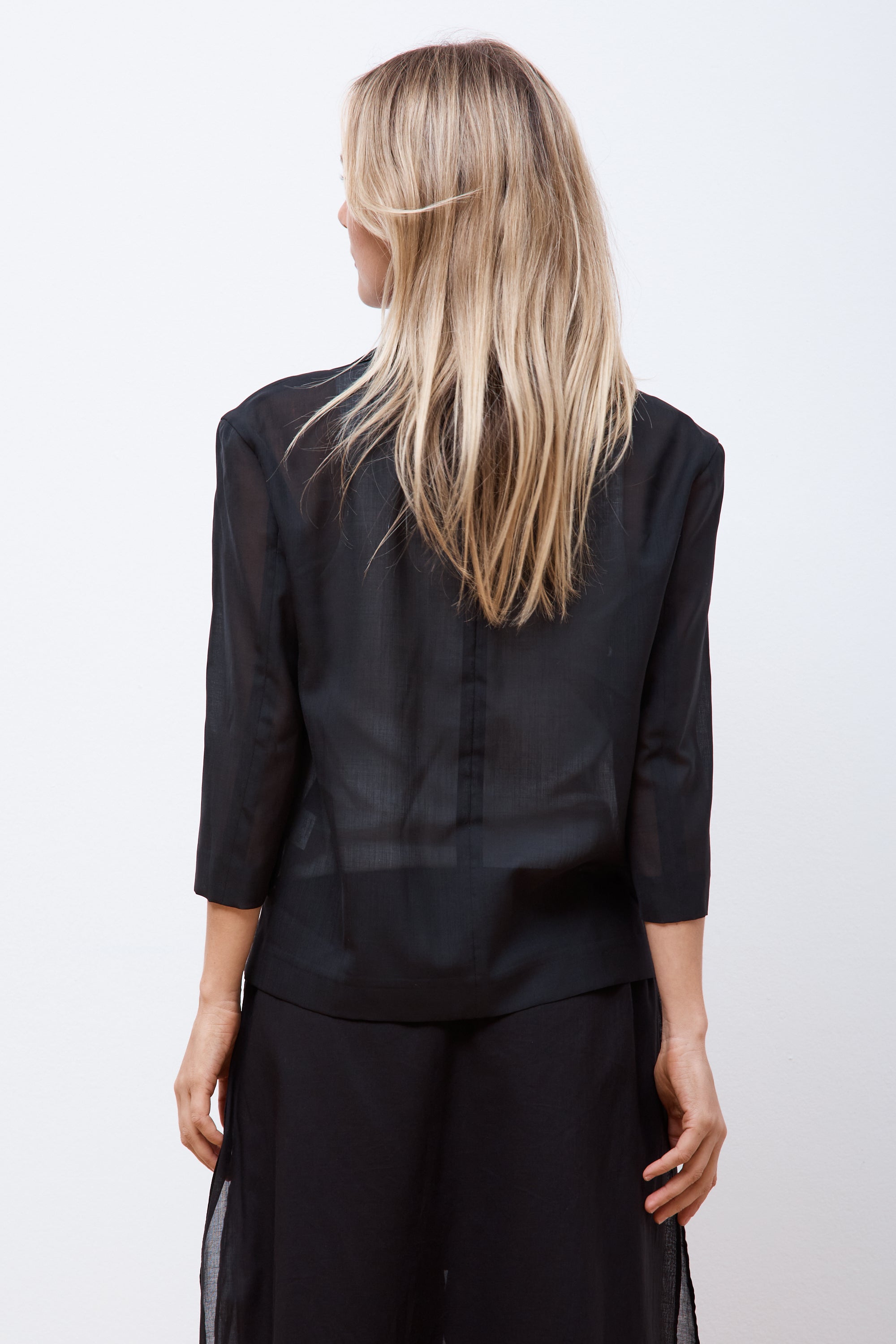 Sheer Crop Jacket Black