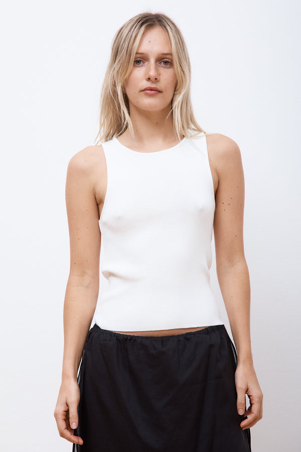 Cut-Out Sleeveless Top Ivory